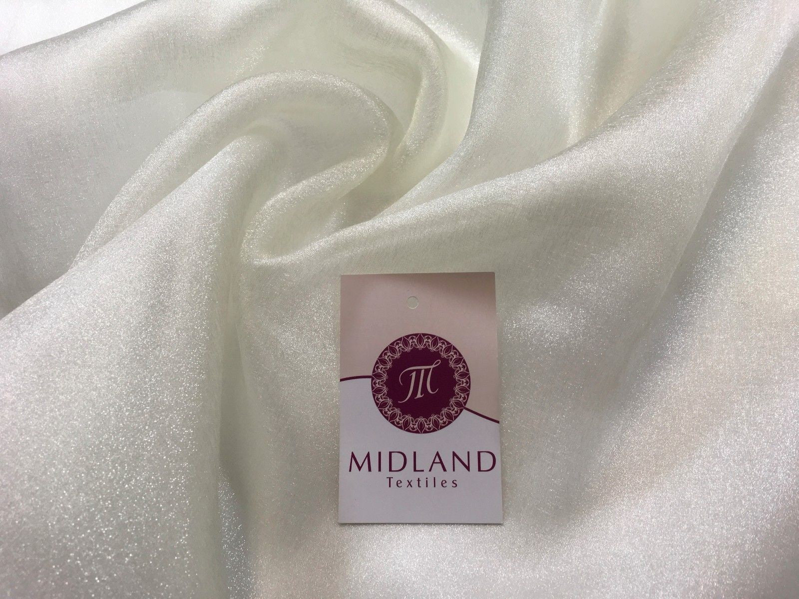 CRYSTAL ORGANZA WEDDING BRIDAL DANCE VEIL DRESS FABRIC MATERIAL 45" WIDE M111 - Midland Textiles & Fabric