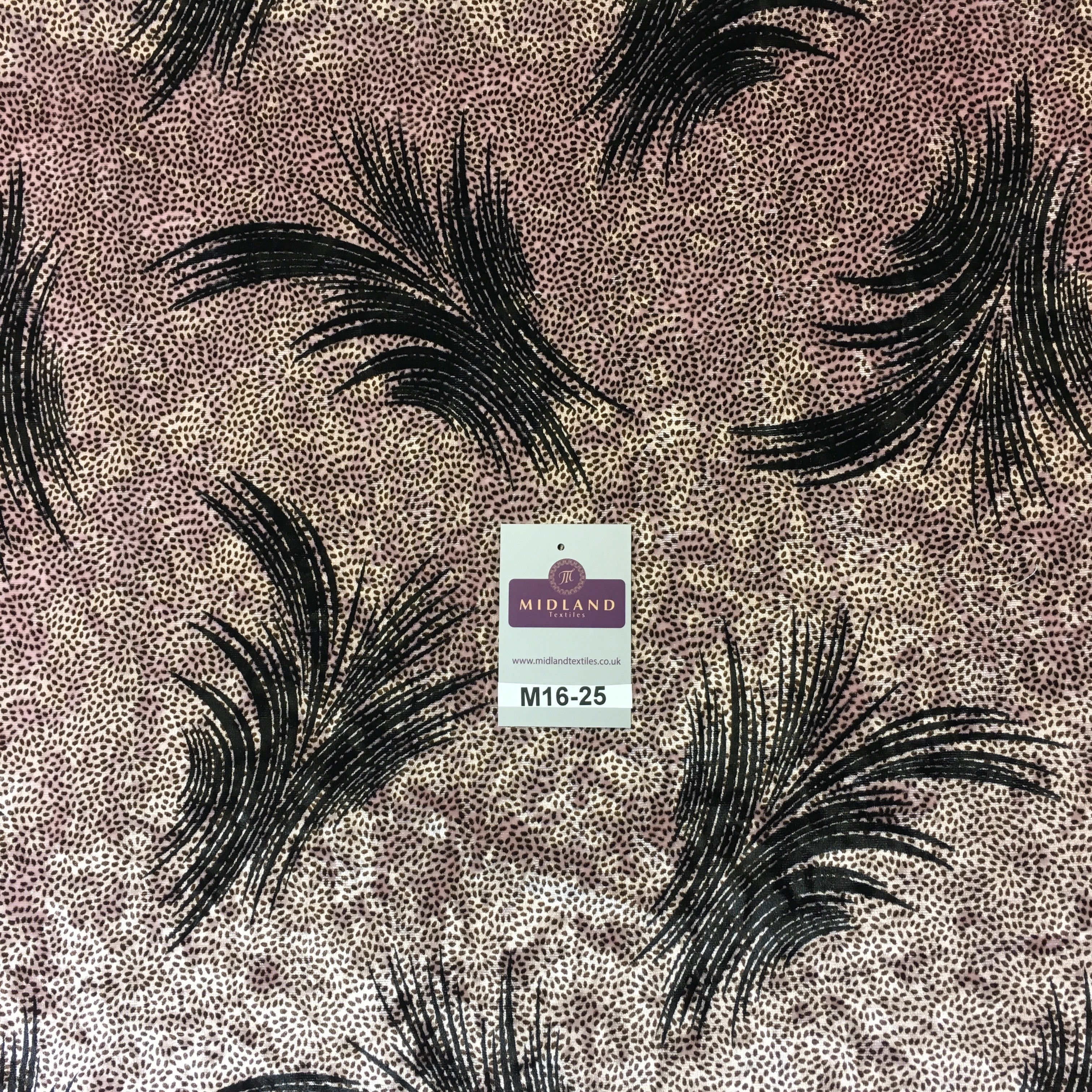 Rose Pink feathery Plant Velvet one way stretch dress fabric 58' wide M16-25 - Midland Textiles & Fabric