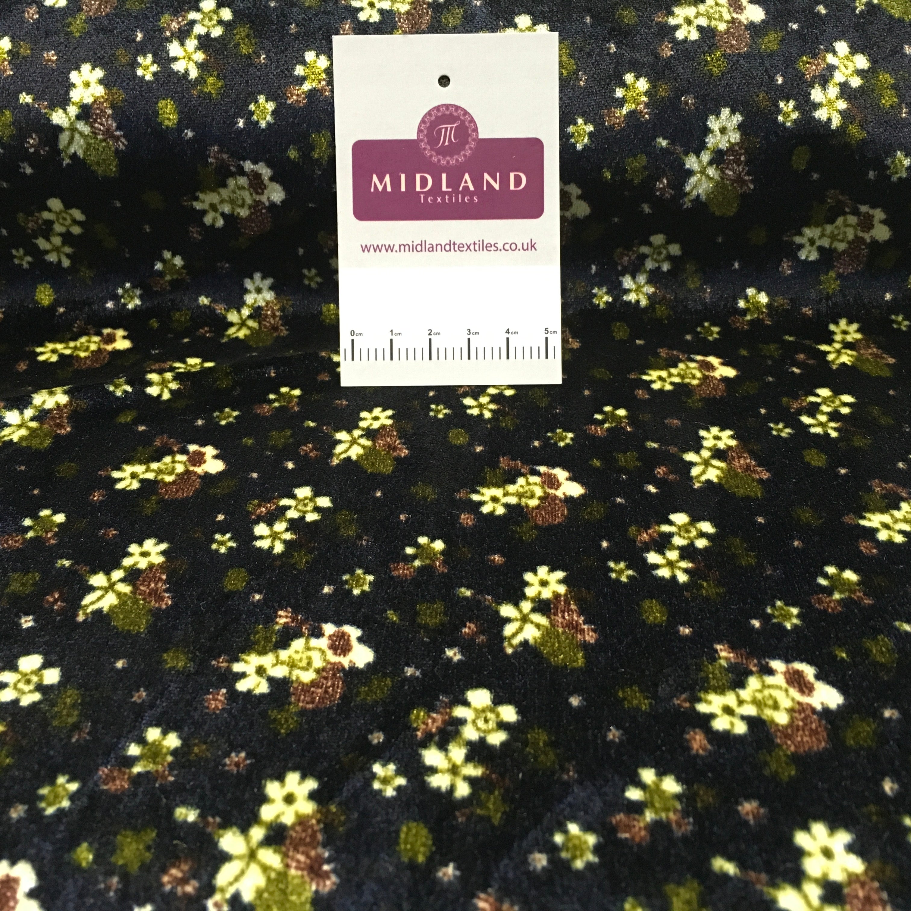 Vintage Floral Velvet Velour Stretch Printed dress fabric MA1430 Mtex