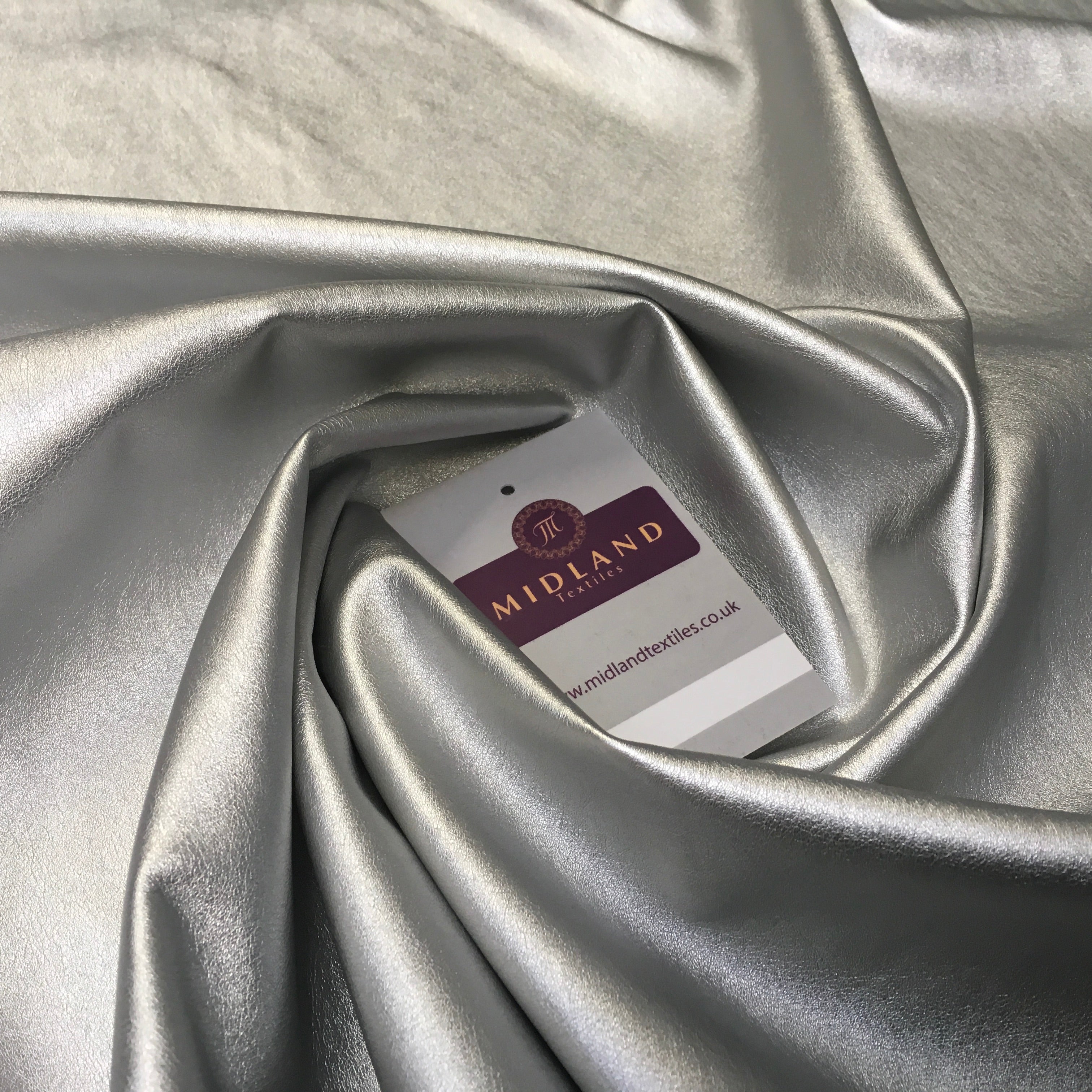Shiny Metallic 2 way Stretch Leatherette Dress Fabric 55' Wide MK956 Mtex
