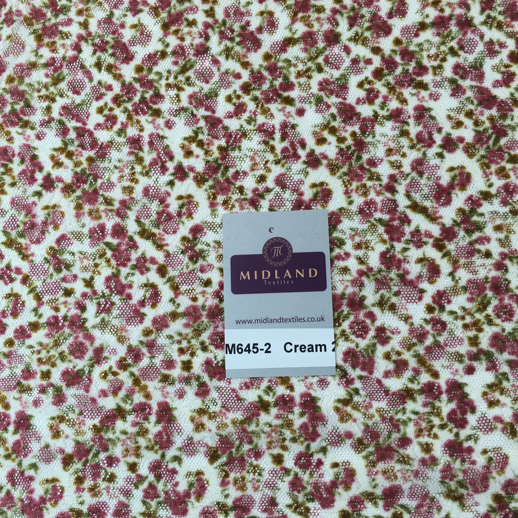 Vintage Ditsy Floral raschel stretch lace dress net fabric 55' Wide M645 Mtex - Midland Textiles & Fabric