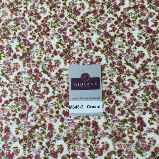 Vintage Ditsy Floral raschel stretch lace dress net fabric 55" Wide M645 Mtex - Midland Textiles & Fabric