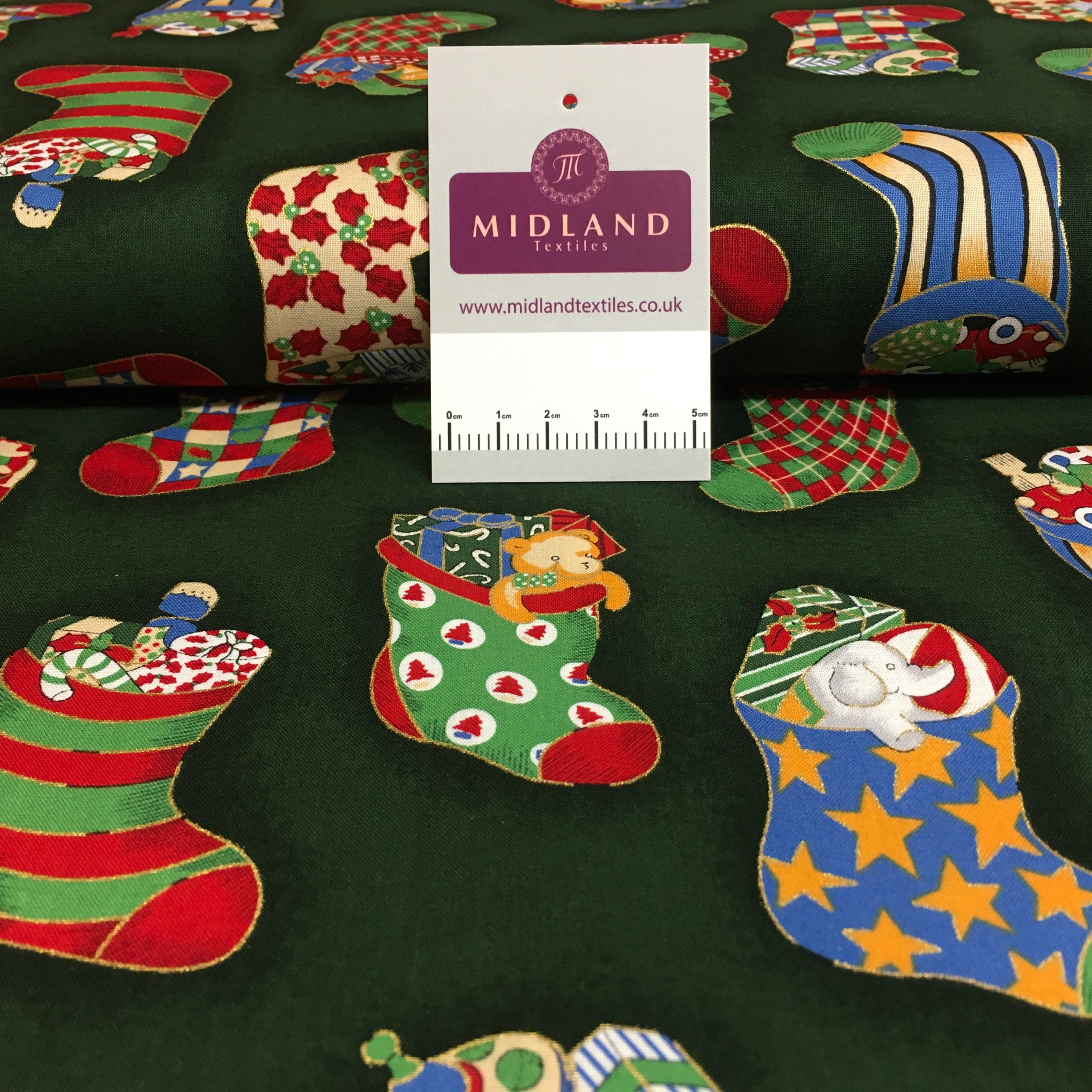 Christmas Gold Foil Printed 100% Cotton Fabric  MD1468 Mtex