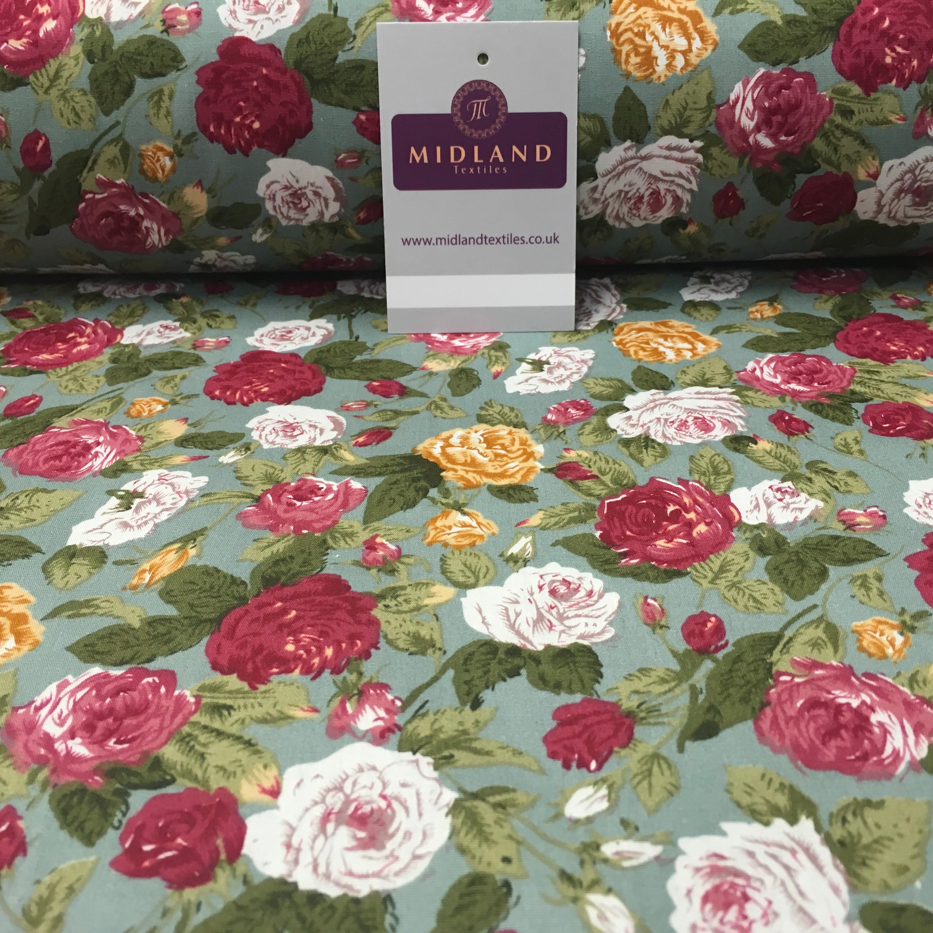 Floral Vintage Shabby Chic Printed 100% Cotton Fabric 58' Wide MA911 Mtex