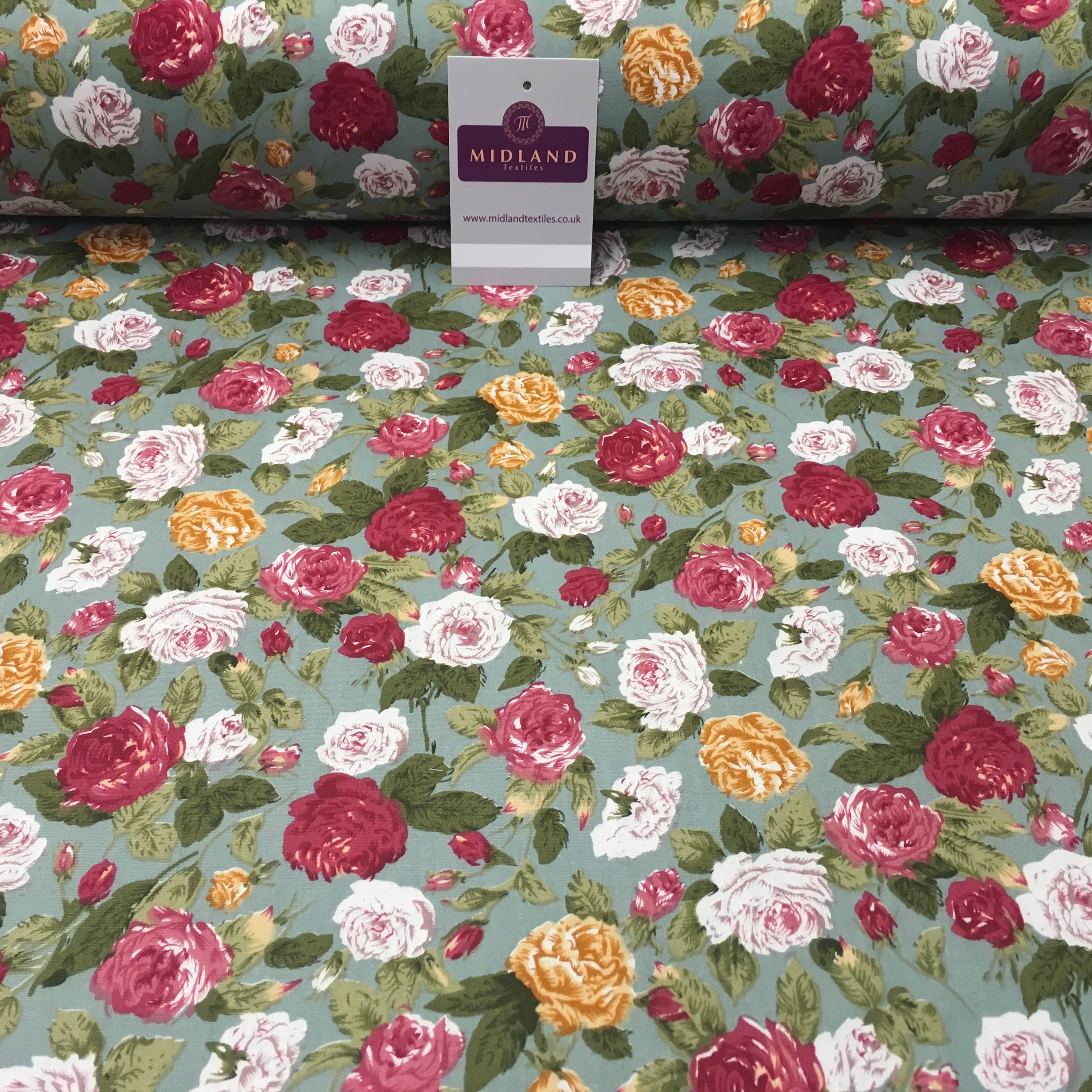 Floral Vintage Shabby Chic Printed 100% Cotton Fabric 58' Wide MA911 Mtex