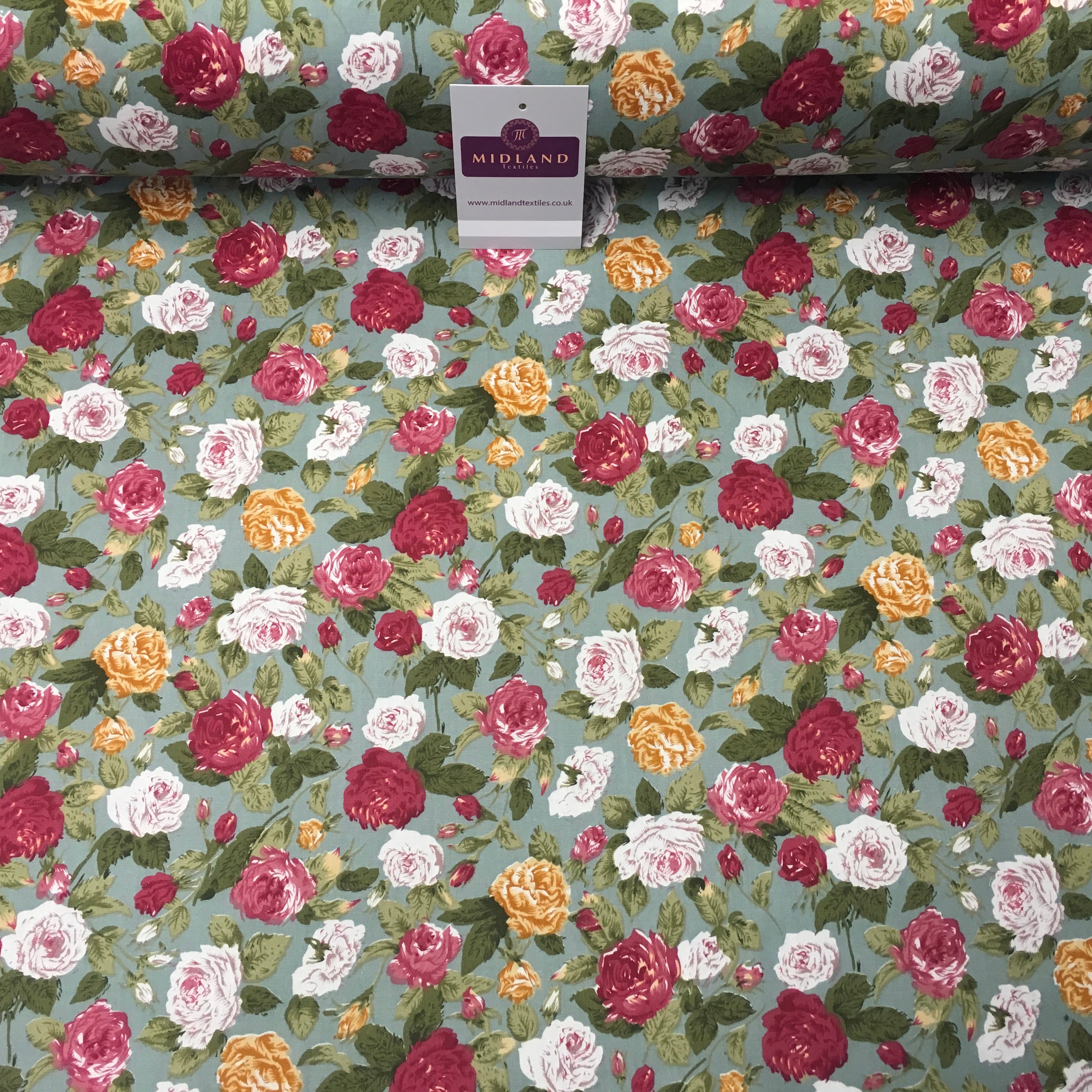 Floral Vintage Shabby Chic Printed 100% Cotton Fabric 58' Wide MA911 Mtex