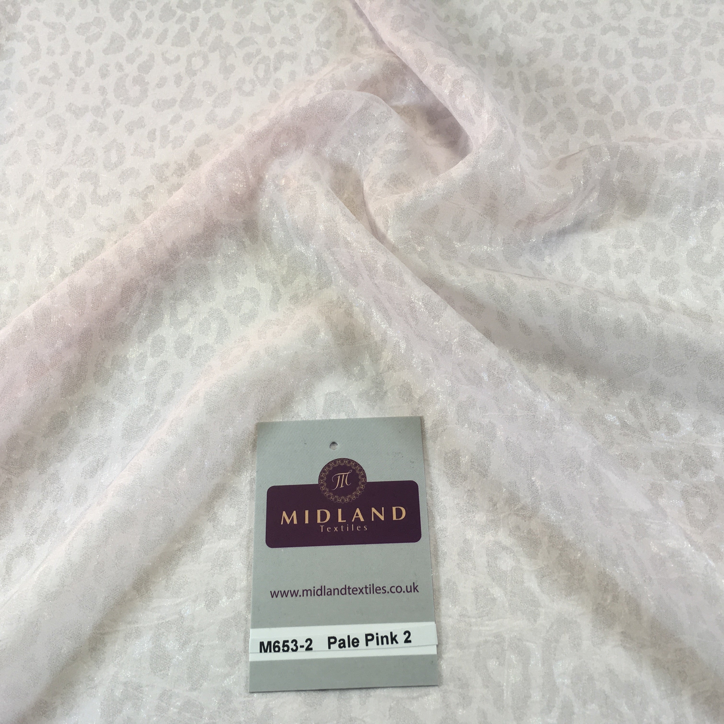 Lightweight Leopard Shimmer Chiffon Dress, scarf Fabric 58' wide M653 - Midland Textiles & Fabric