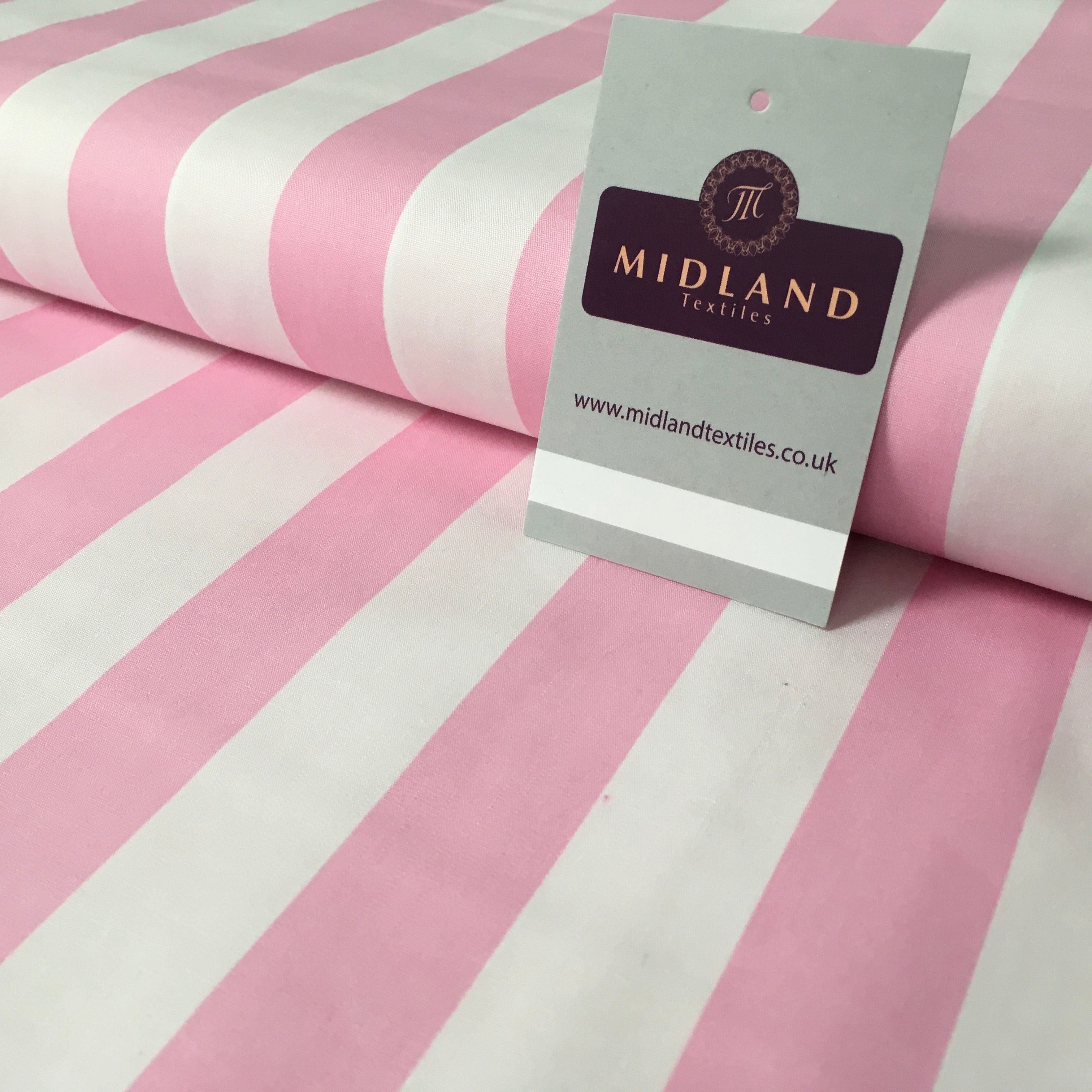 2.5cm Candy Stripped Cotton Poplin shirting, dress Fabric 44' wide MK898 Mtex