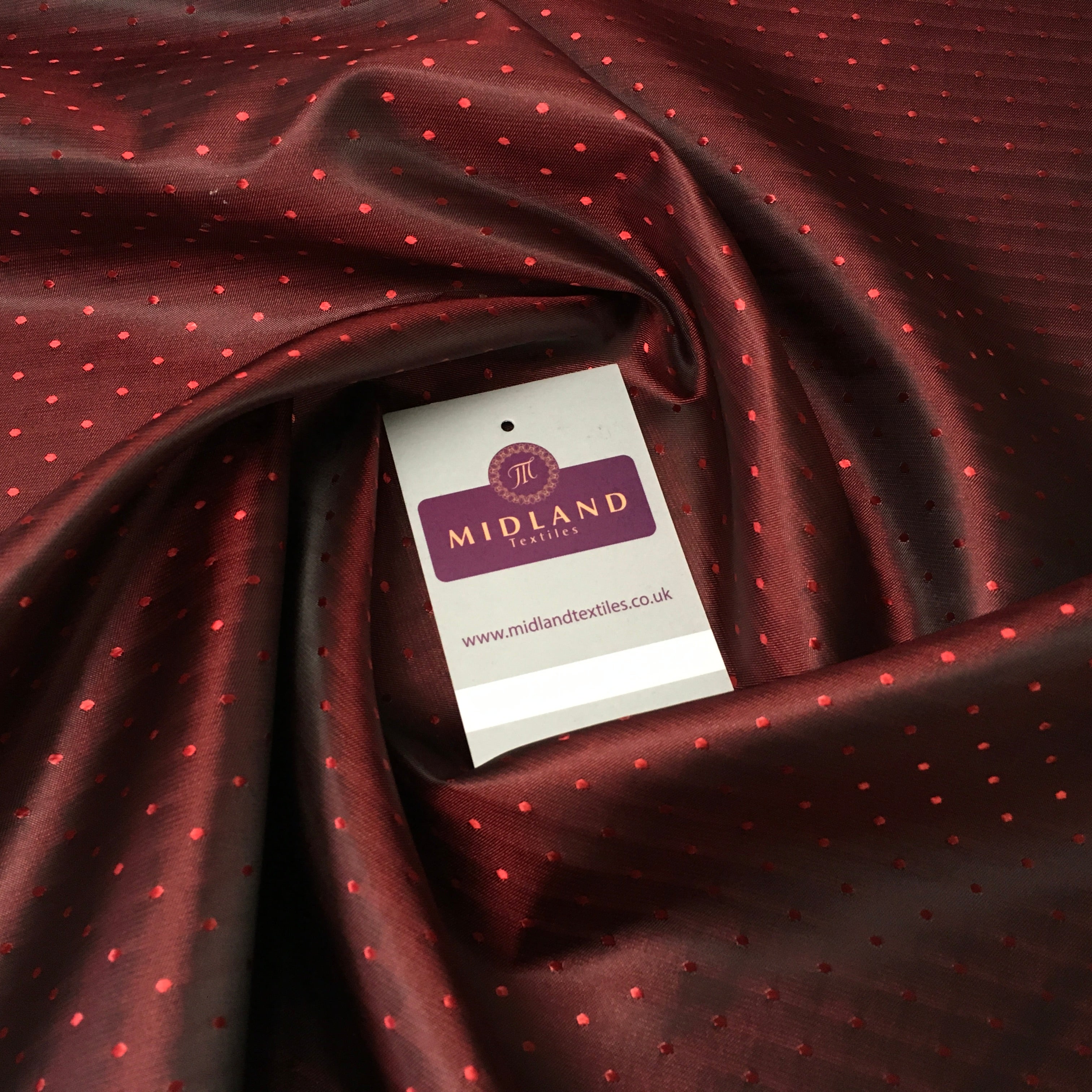 Two Tone Cationic Dobby Spotted Jacquard Lining Fabric 60' Wide MK857 Mtex