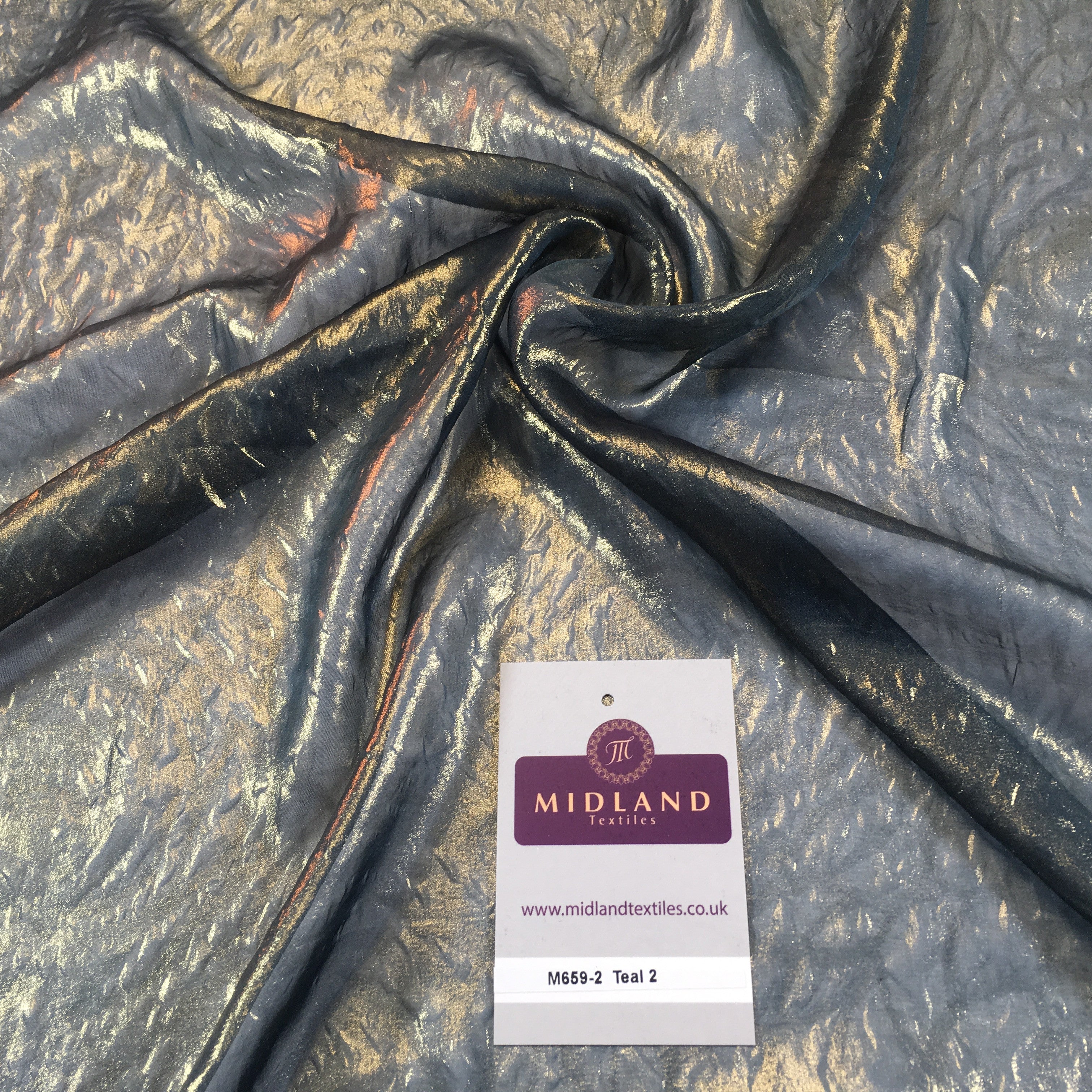 Lightweight Marble Gold Shimmer embossed foil Chiffon fabric 58' wide M659 Mtex - Midland Textiles & Fabric