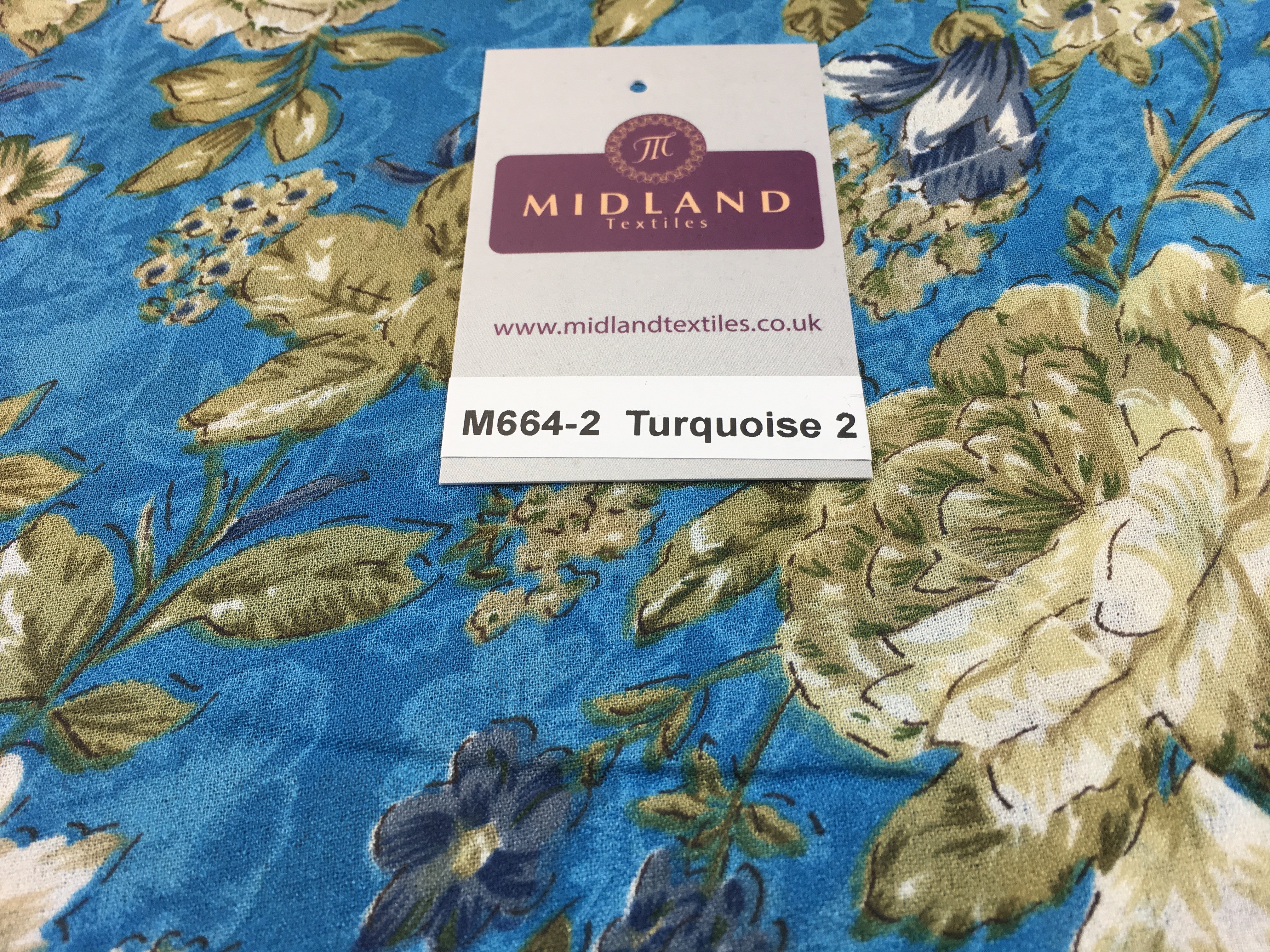 Lightweight Floral Printed Rayon Crepe dress fabric 39' wide M664 - Midland Textiles & Fabric