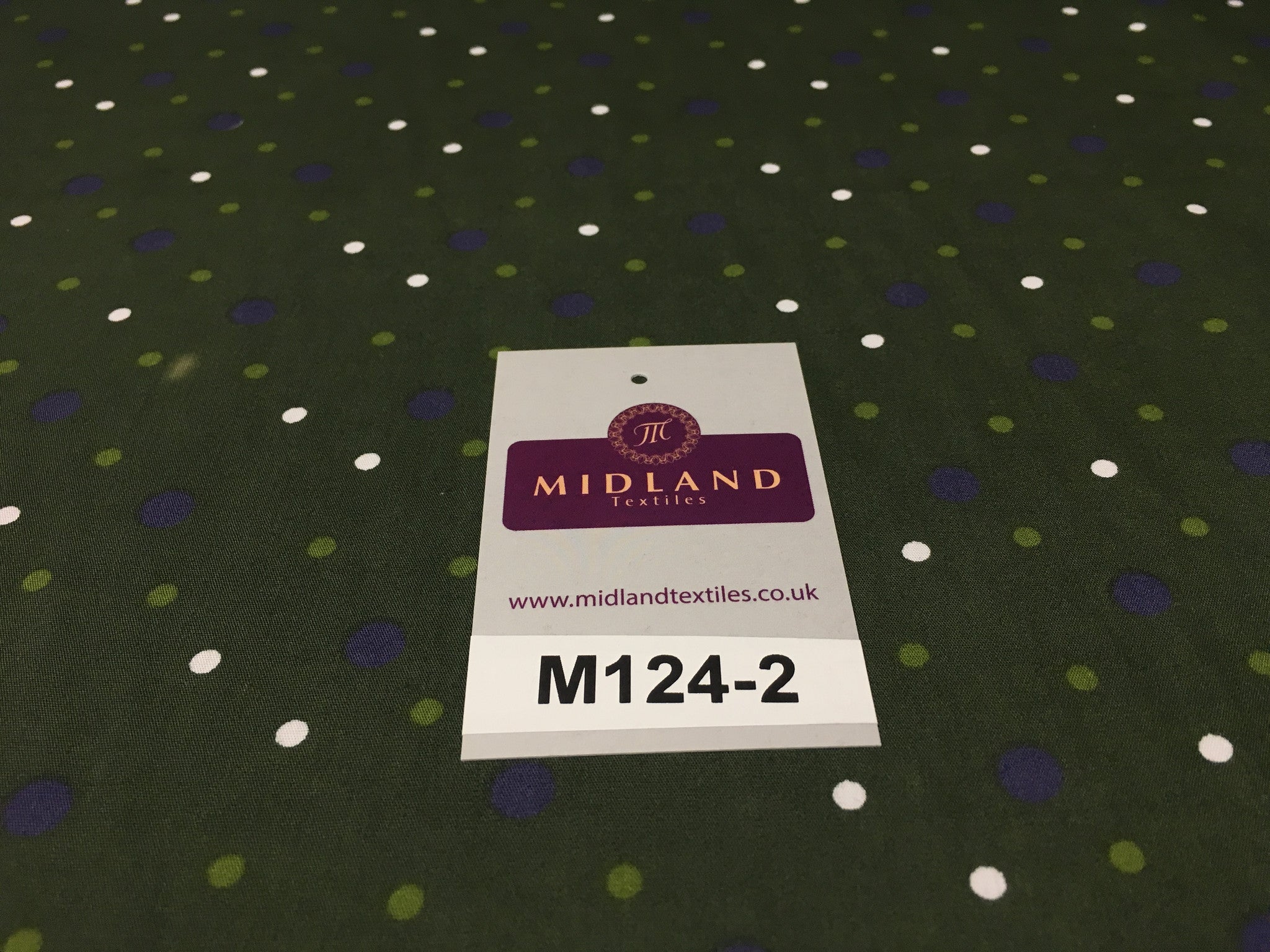 Multi coloured Polka Dot & Spot 100% Cotton Poplin Fabric 58' Wide M124 - Midland Textiles & Fabric