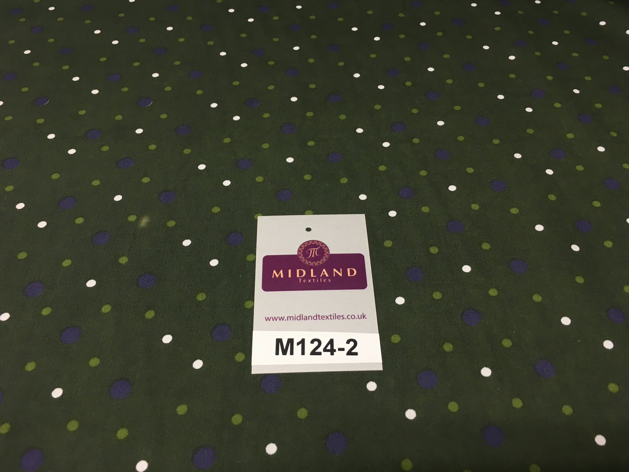 Multi coloured Polka Dot & Spot 100% Cotton Poplin Fabric 58' Wide M124 - Midland Textiles & Fabric
