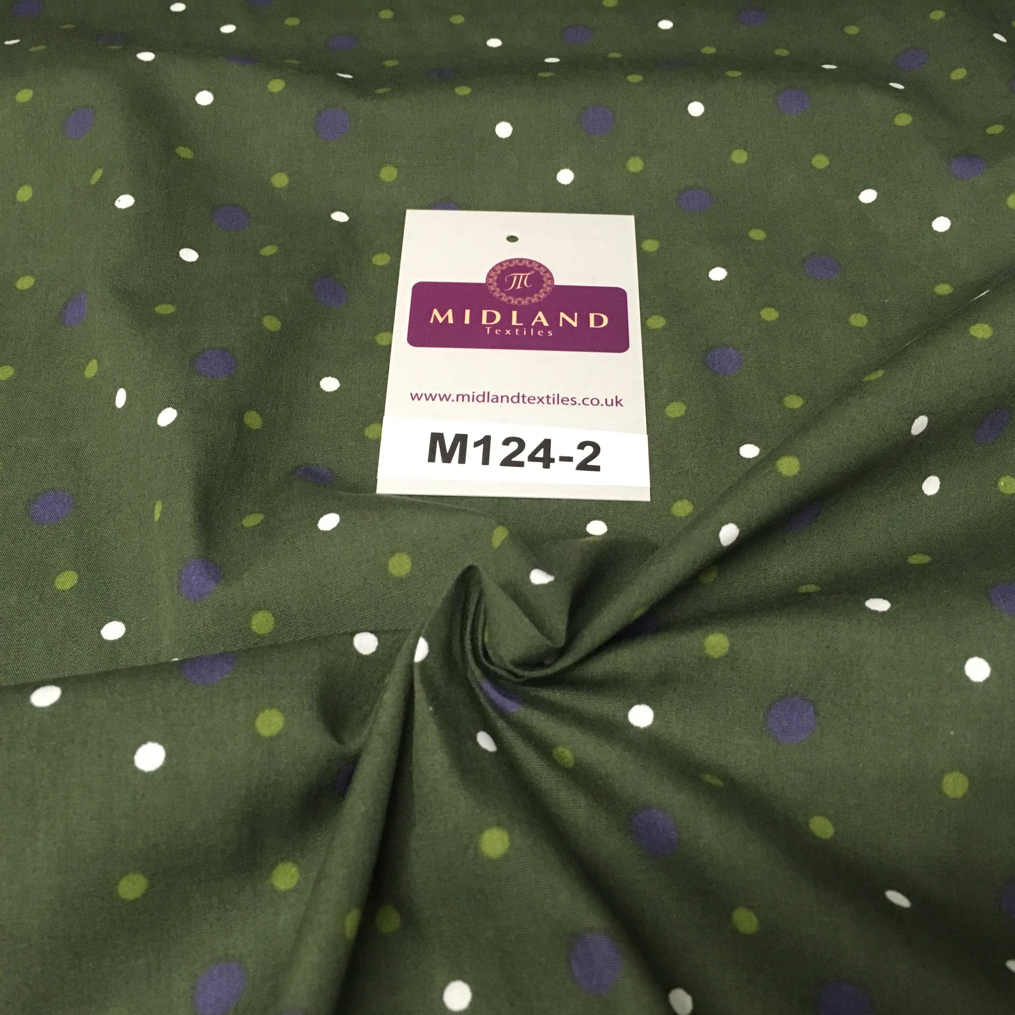 Multi coloured Polka Dot & Spot 100% Cotton Poplin Fabric 58' Wide M124 - Midland Textiles & Fabric