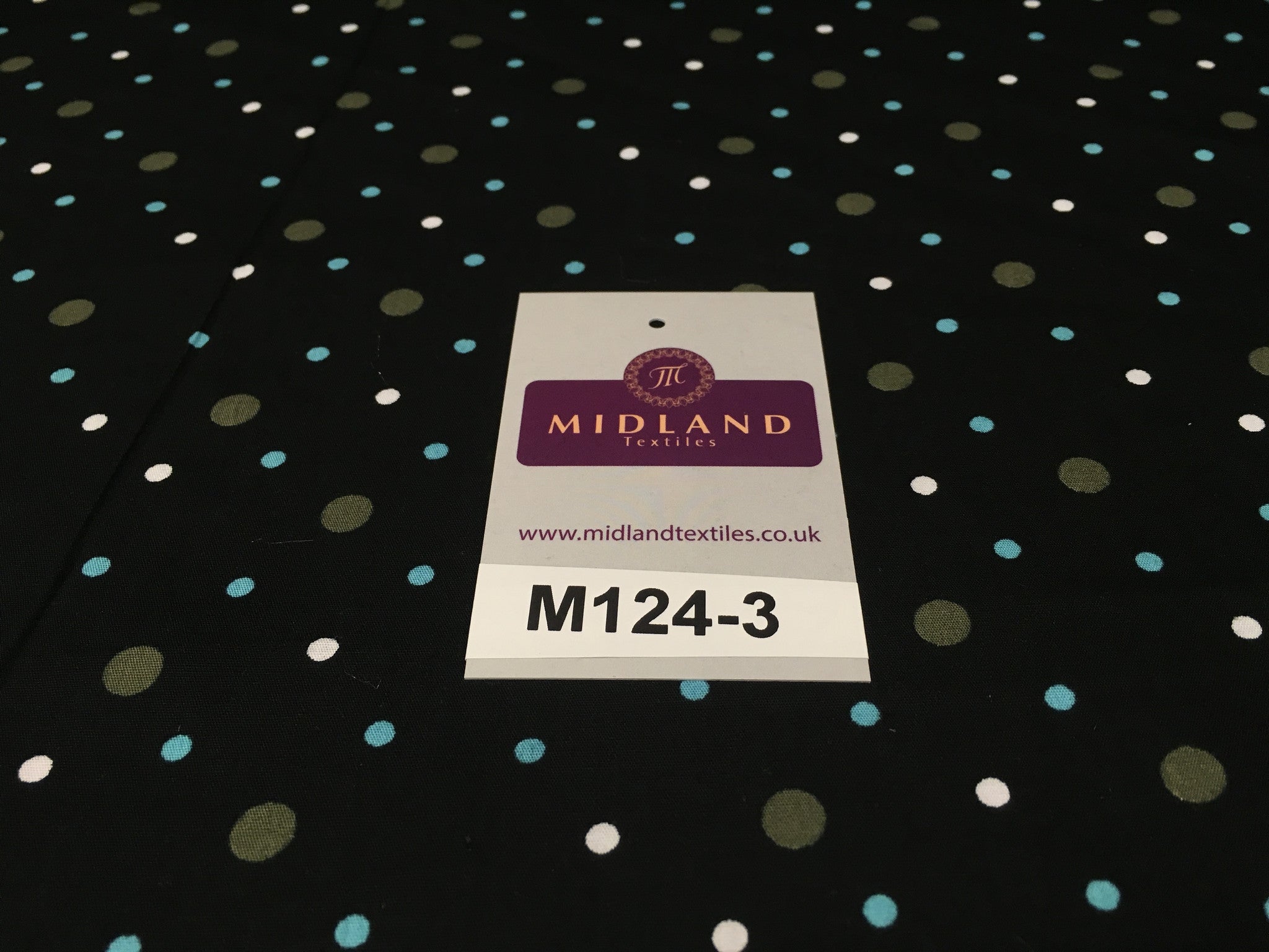 Multi coloured Polka Dot & Spot 100% Cotton Poplin Fabric 58' Wide M124 - Midland Textiles & Fabric