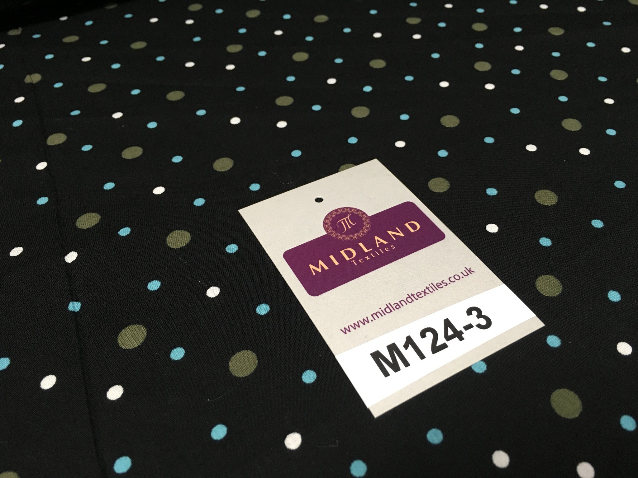 Multi coloured Polka Dot & Spot 100% Cotton Poplin Fabric 58' Wide M124 - Midland Textiles & Fabric
