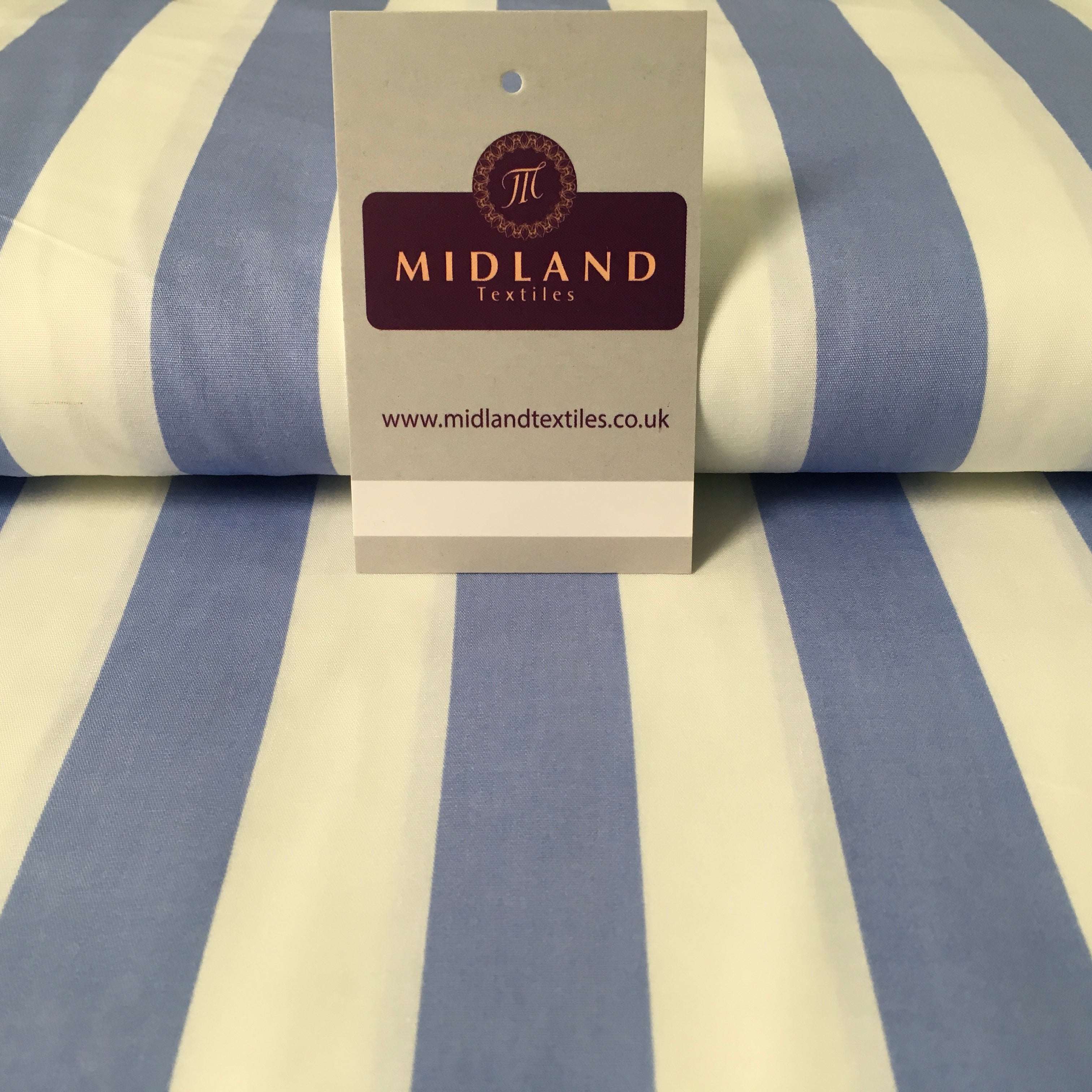 2.5cm Candy Stripped Cotton Poplin shirting, dress Fabric 44' wide MK898 Mtex