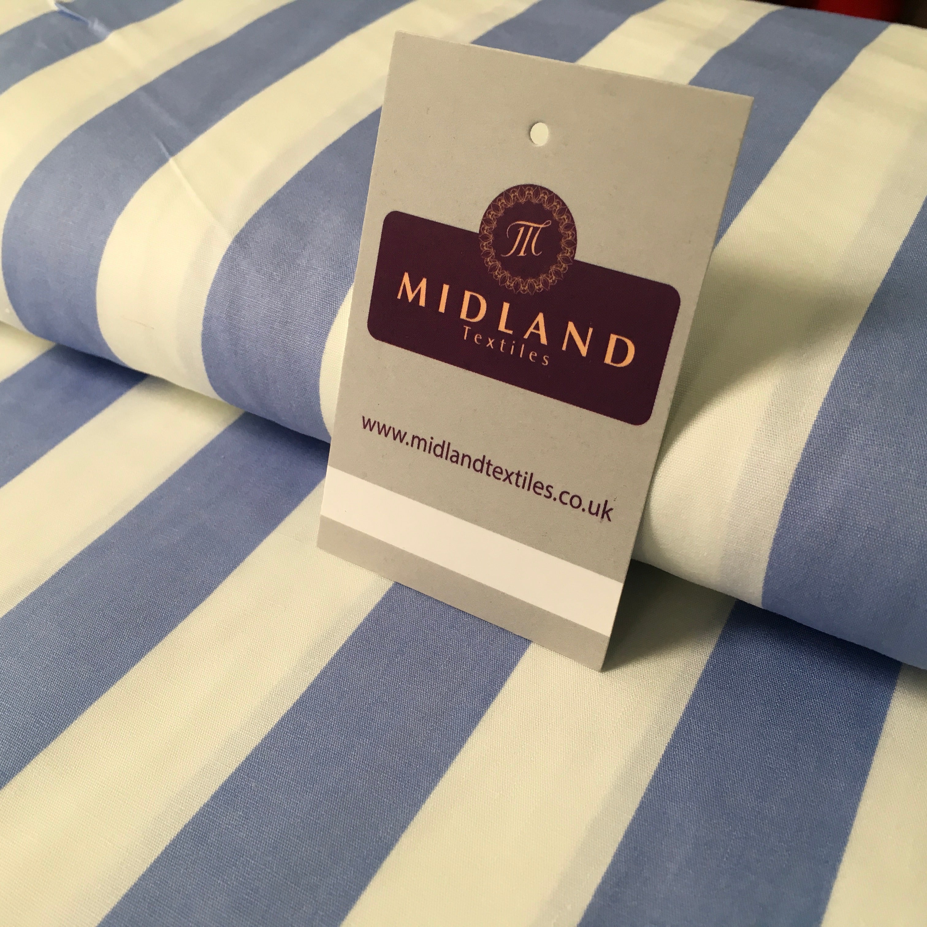 2.5cm Candy Stripped Cotton Poplin shirting, dress Fabric 44' wide MK898 Mtex