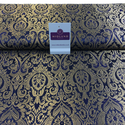 Indian Floral Ornamental Faux Silk Banarsi Brocade fabric 44" Wide M649 - Midland Textiles & Fabric
