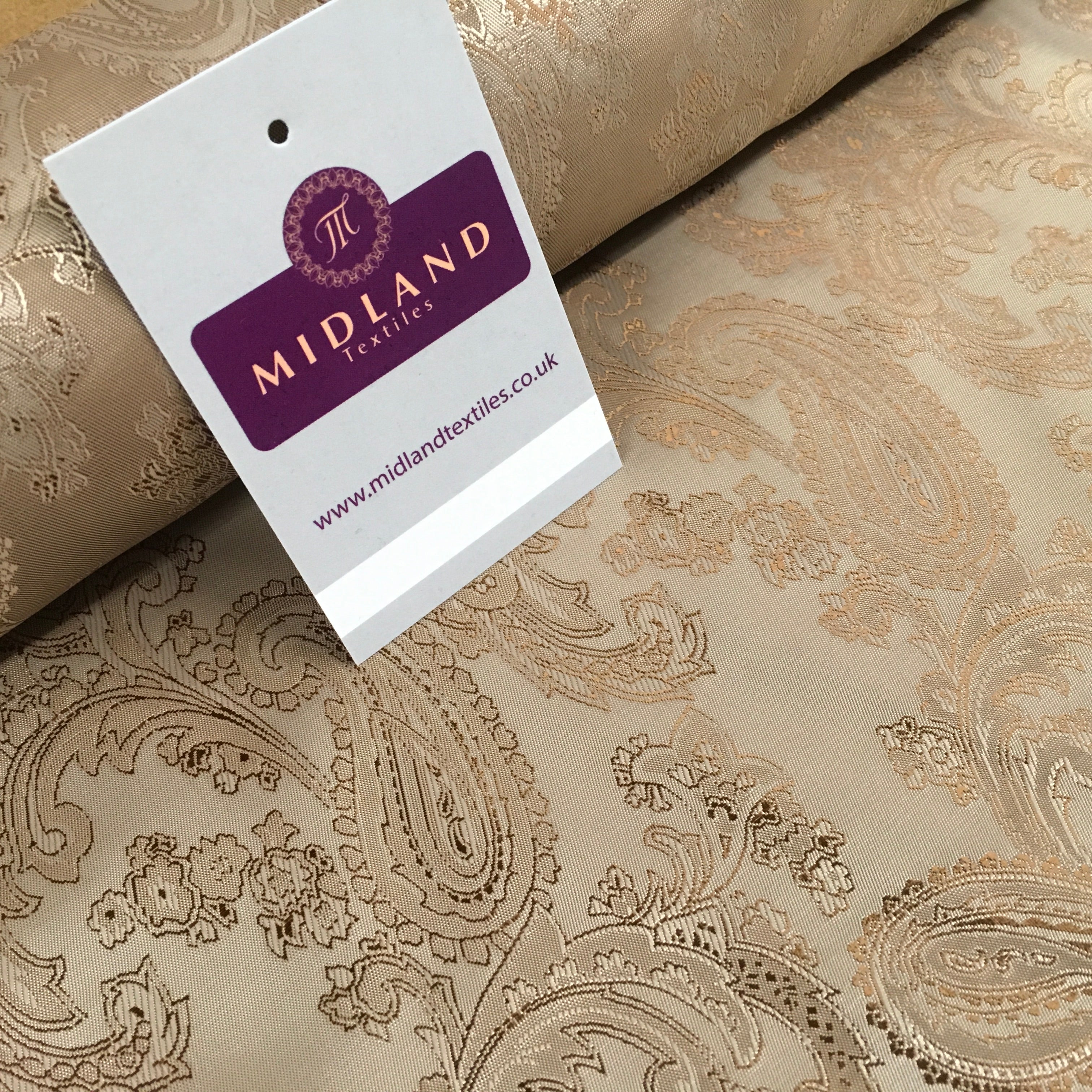 Two Toned Paisley Metallic Jacquard Lining perfect for ties 56' Wide M771 Mtex