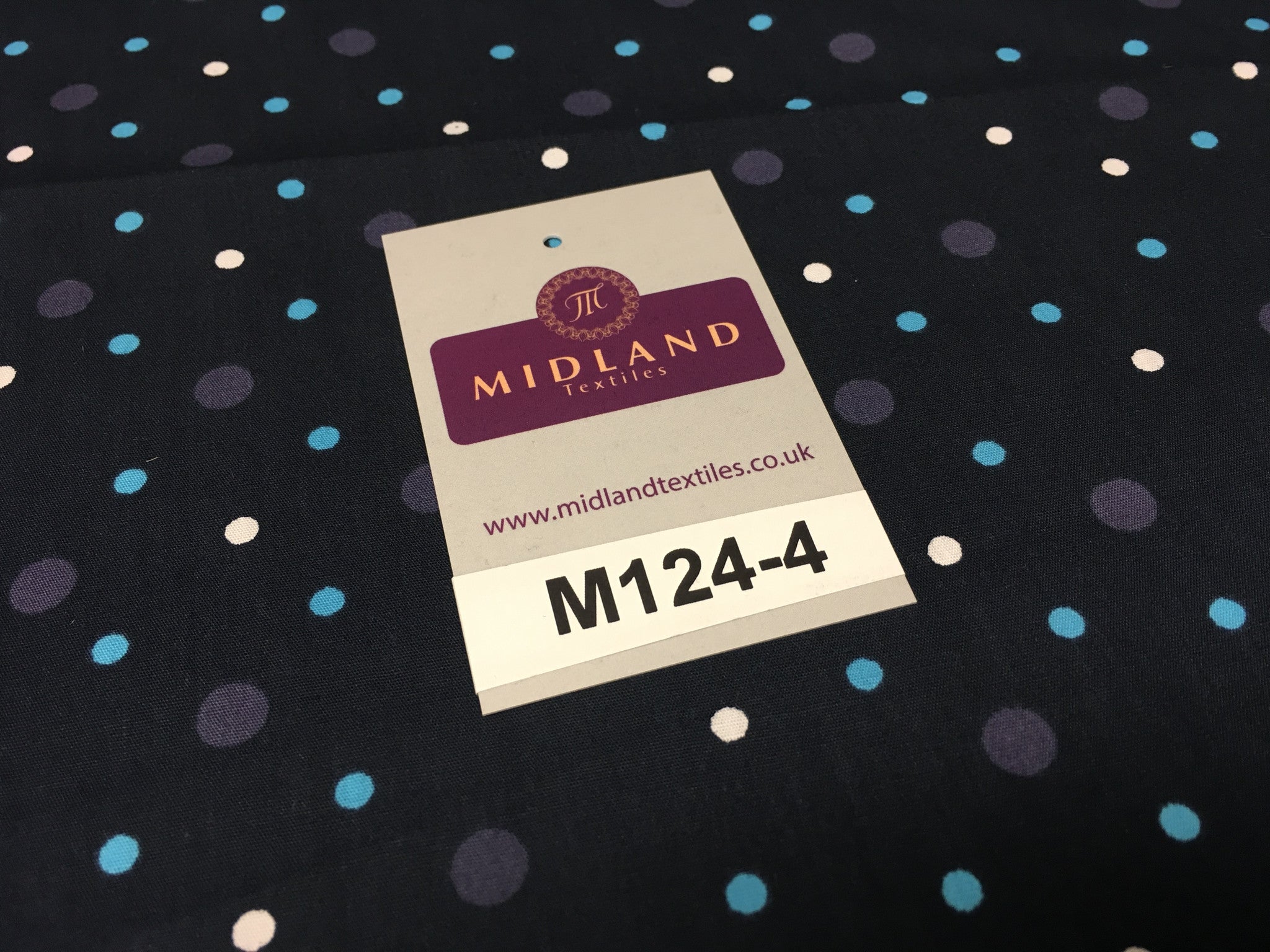 Multi coloured Polka Dot & Spot 100% Cotton Poplin Fabric 58' Wide M124 - Midland Textiles & Fabric