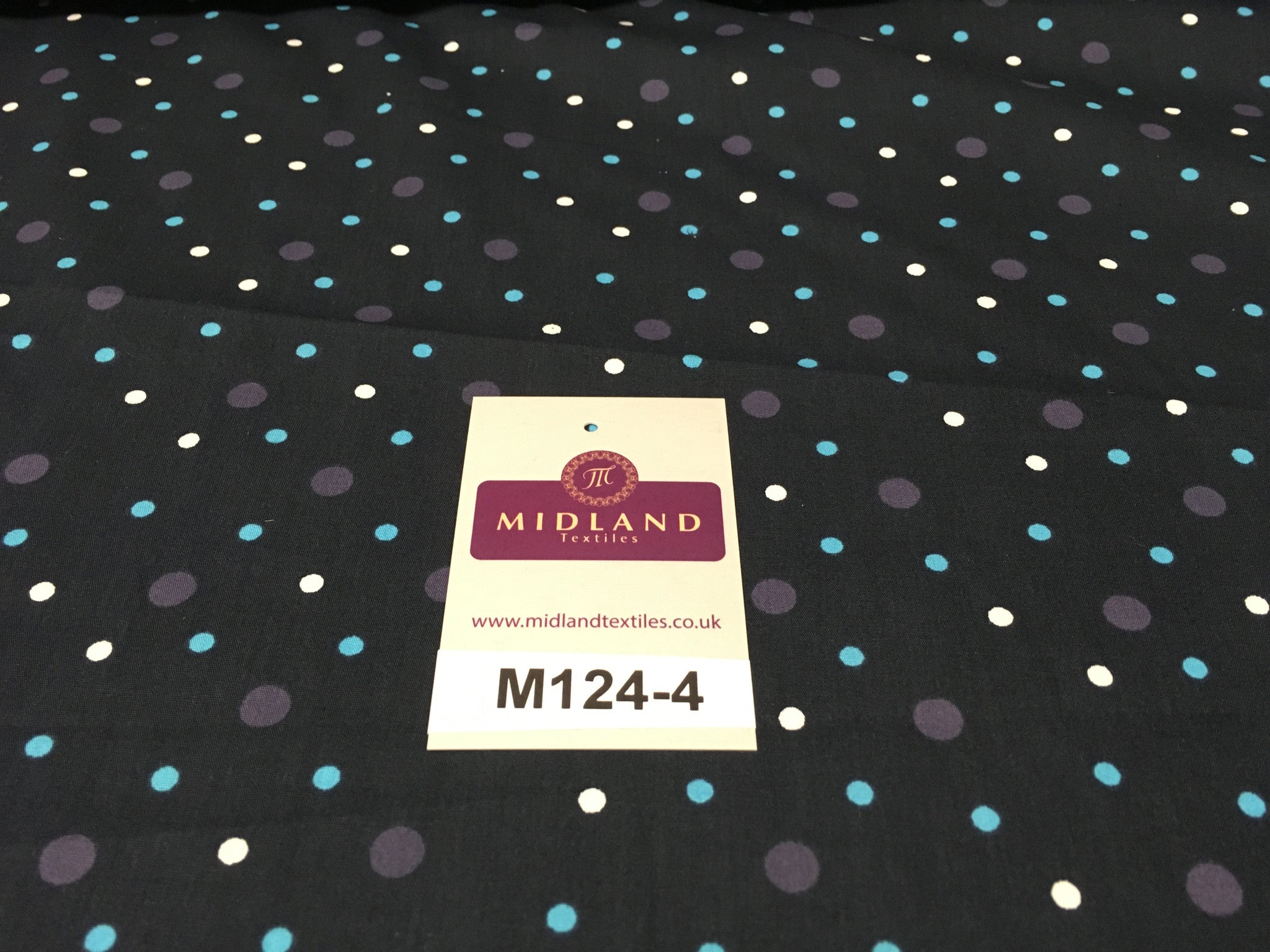Multi coloured Polka Dot & Spot 100% Cotton Poplin Fabric 58' Wide M124 - Midland Textiles & Fabric
