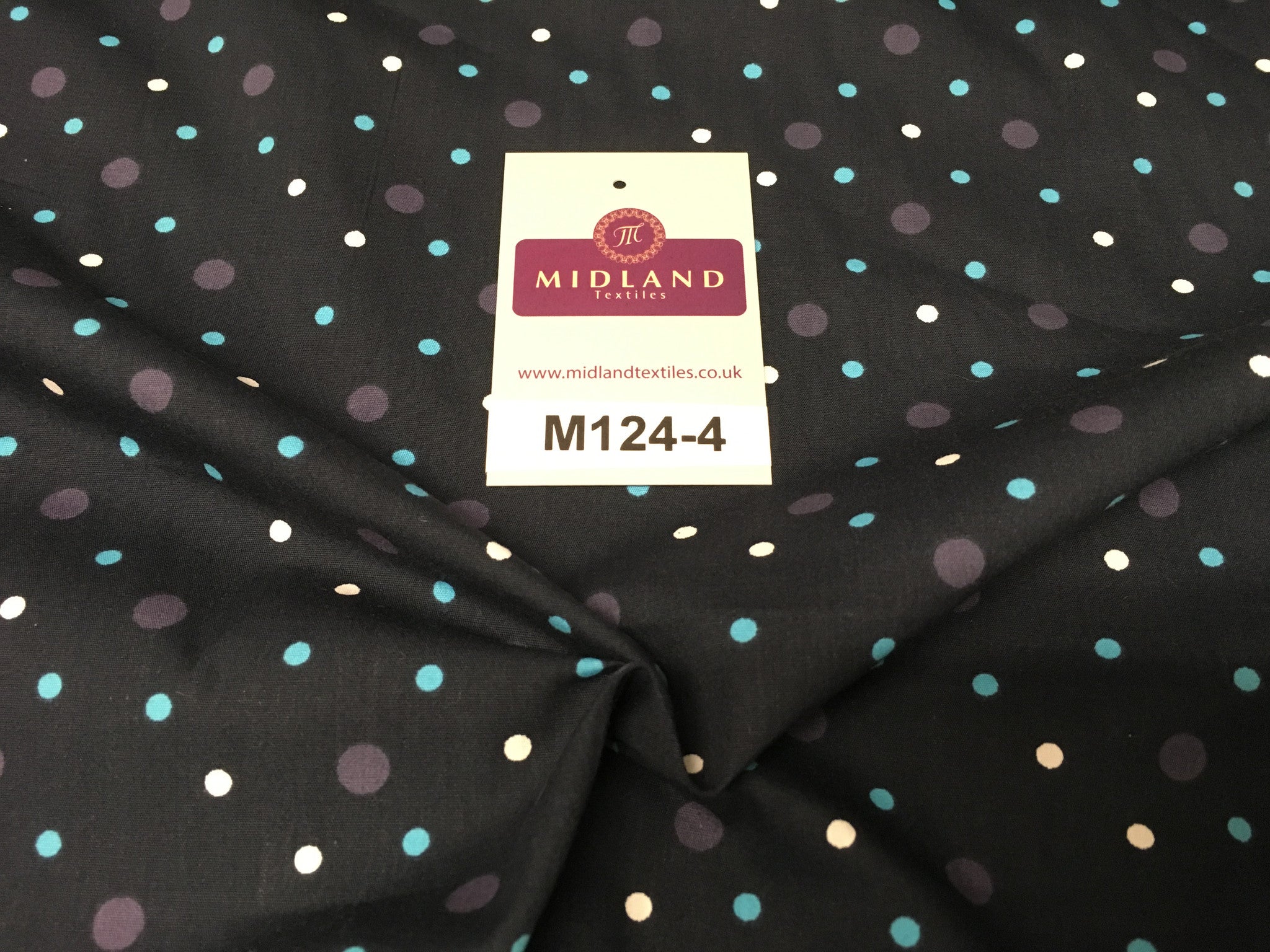 Multi coloured Polka Dot & Spot 100% Cotton Poplin Fabric 58' Wide M124 - Midland Textiles & Fabric