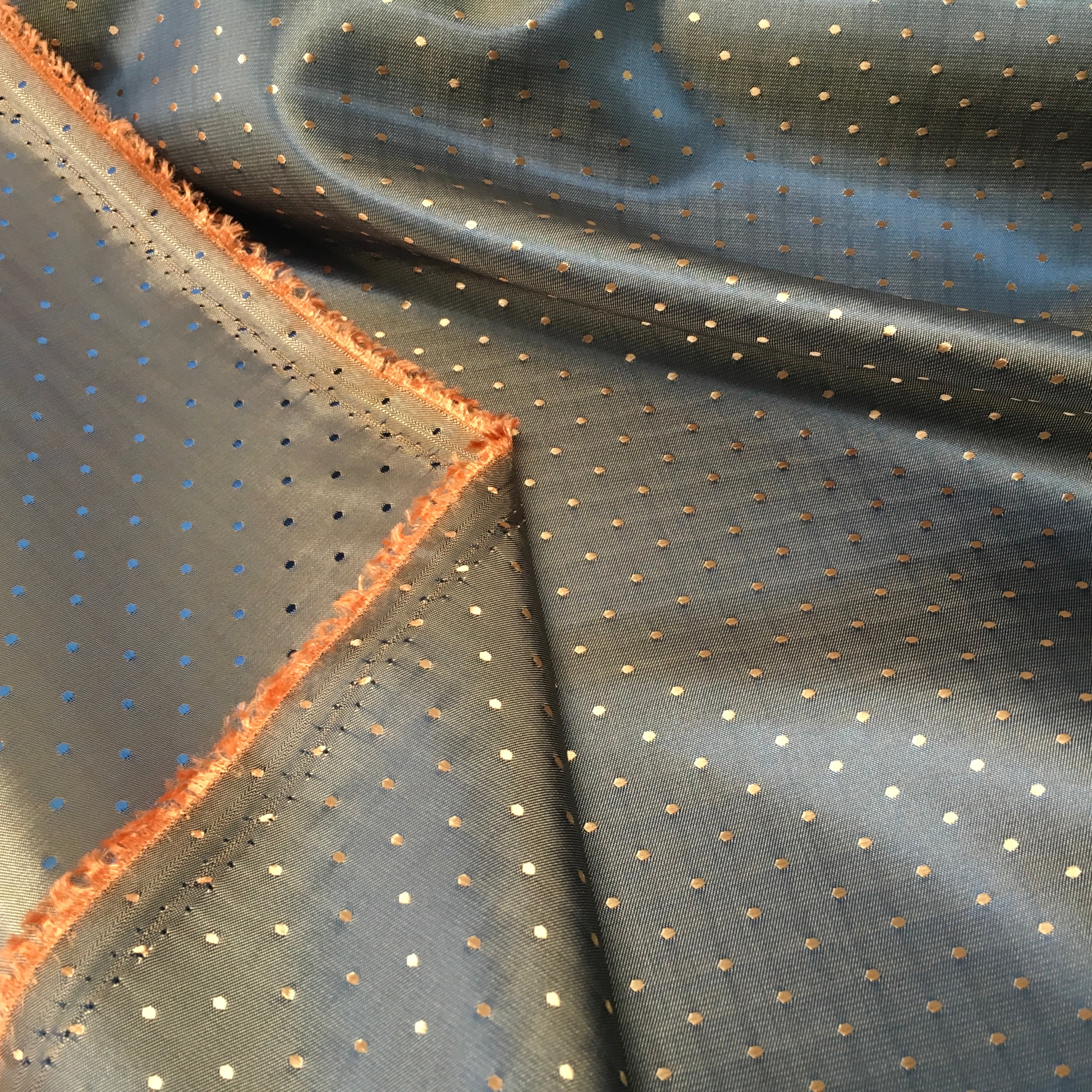 Two Tone Cationic Dobby Spotted Jacquard Lining Fabric 60' Wide MK857 Mtex