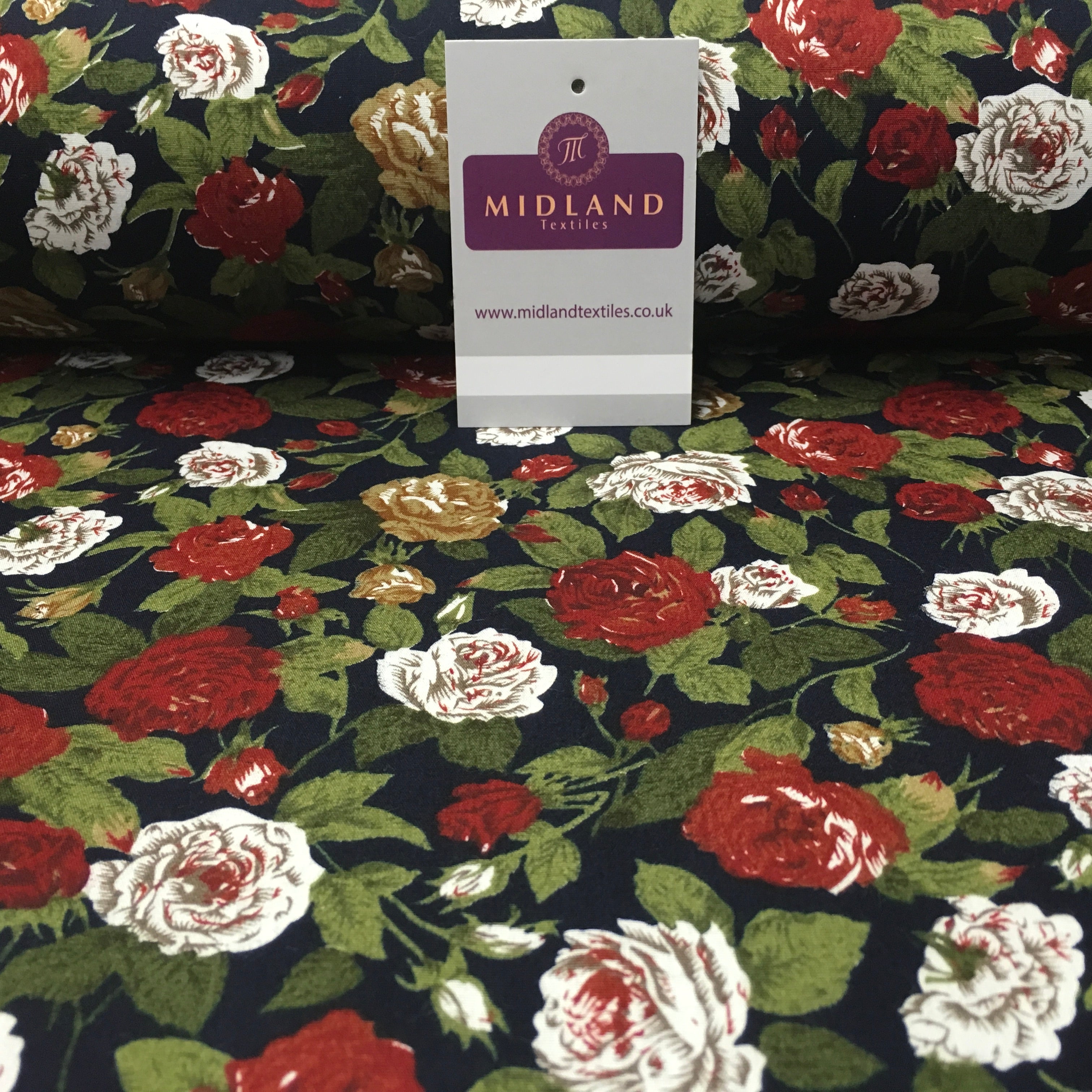 Floral Vintage Shabby Chic Printed 100% Cotton Fabric 58' Wide MA911 Mtex