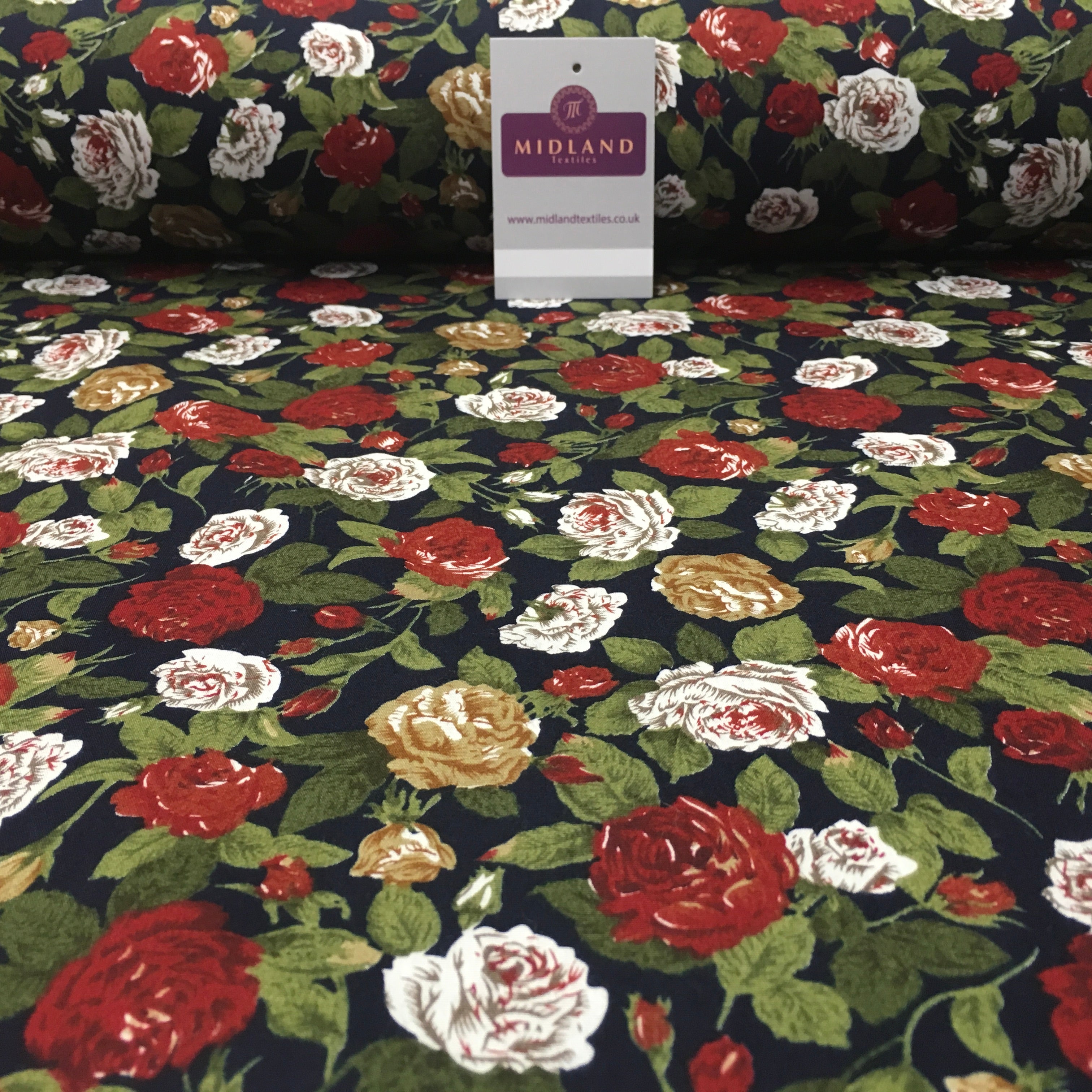 Floral Vintage Shabby Chic Printed 100% Cotton Fabric 58' Wide MA911 Mtex