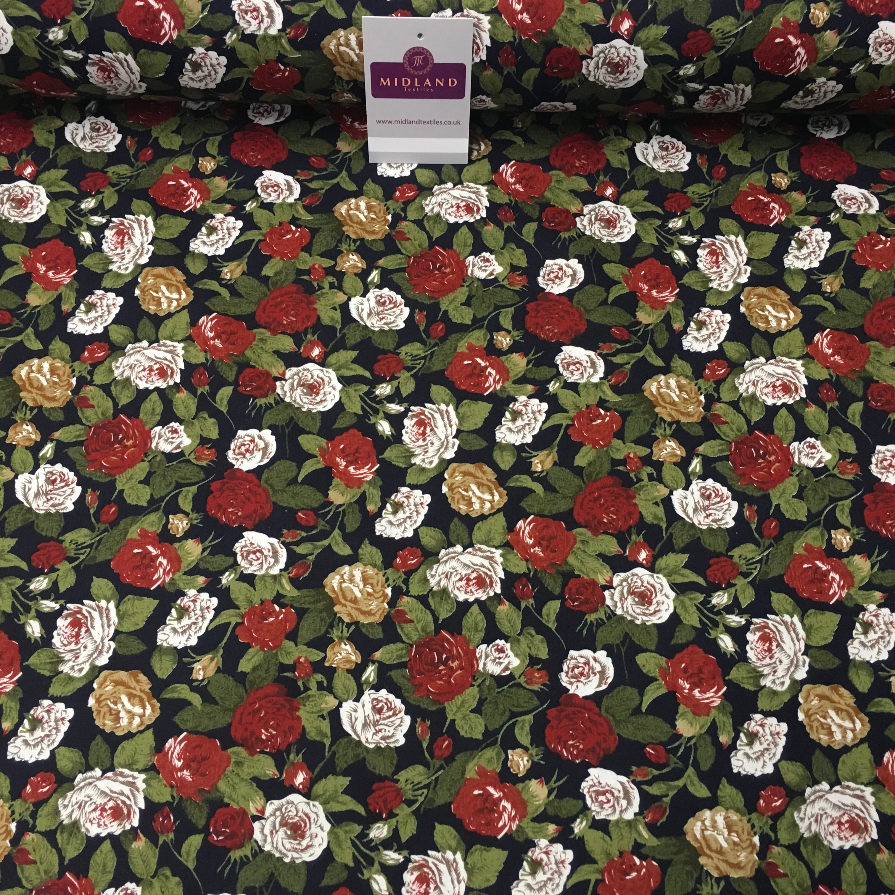 Floral Vintage Shabby Chic Printed 100% Cotton Fabric 58' Wide MA911 Mtex