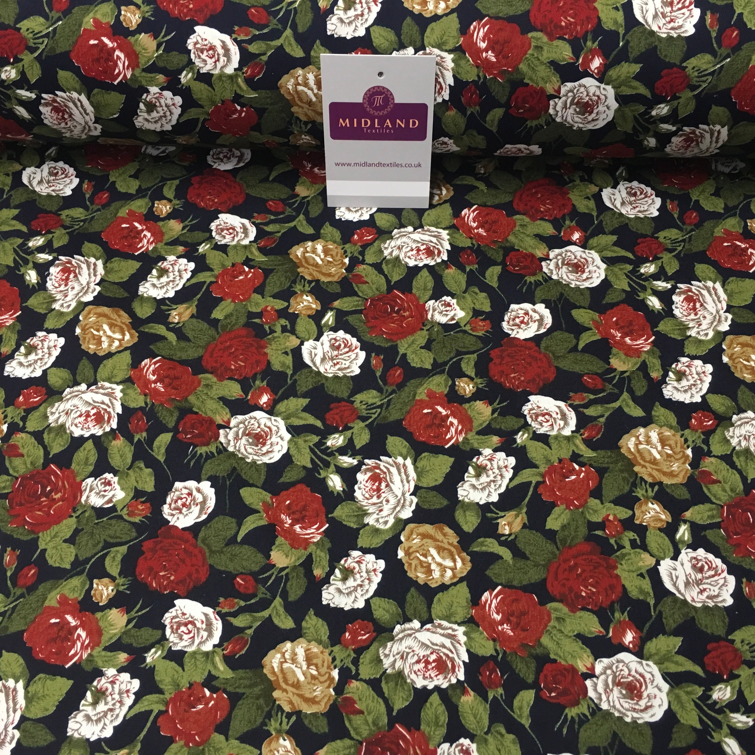 Floral Vintage Shabby Chic Printed 100% Cotton Fabric 58' Wide MA911 Mtex