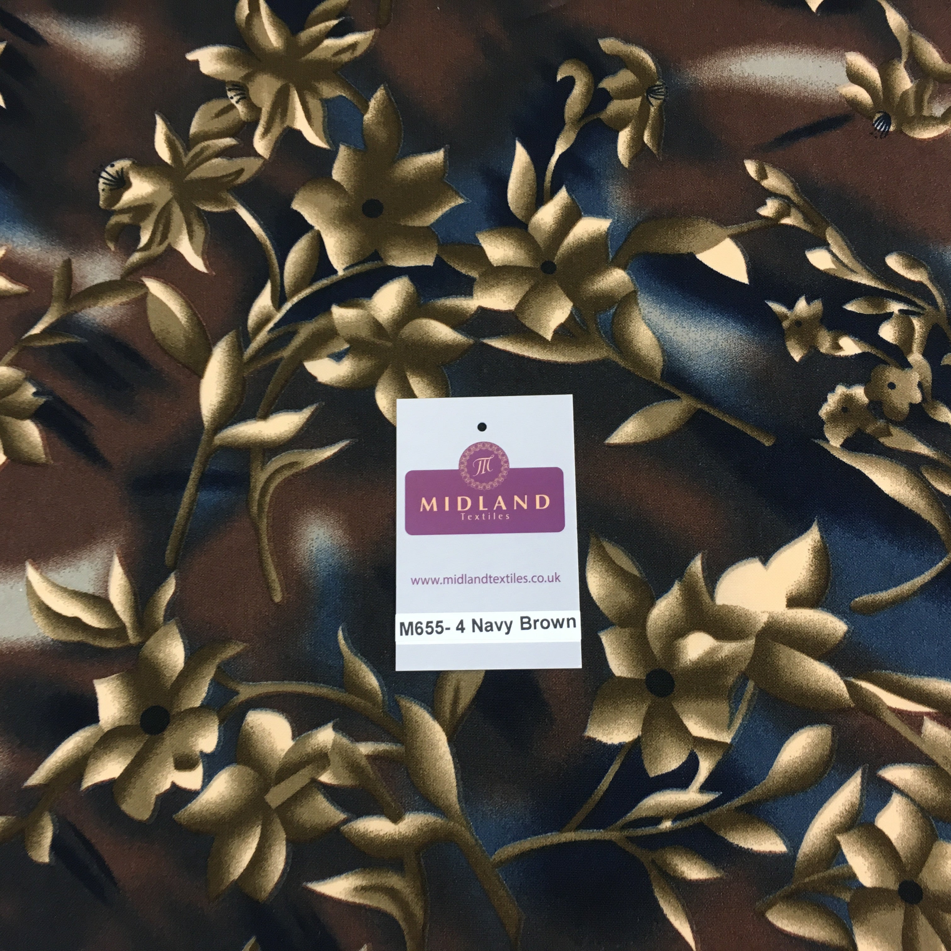 Floral two tonal Shaded peach crepe polyester dress fabric 58' M655 Mtex - Midland Textiles & Fabric