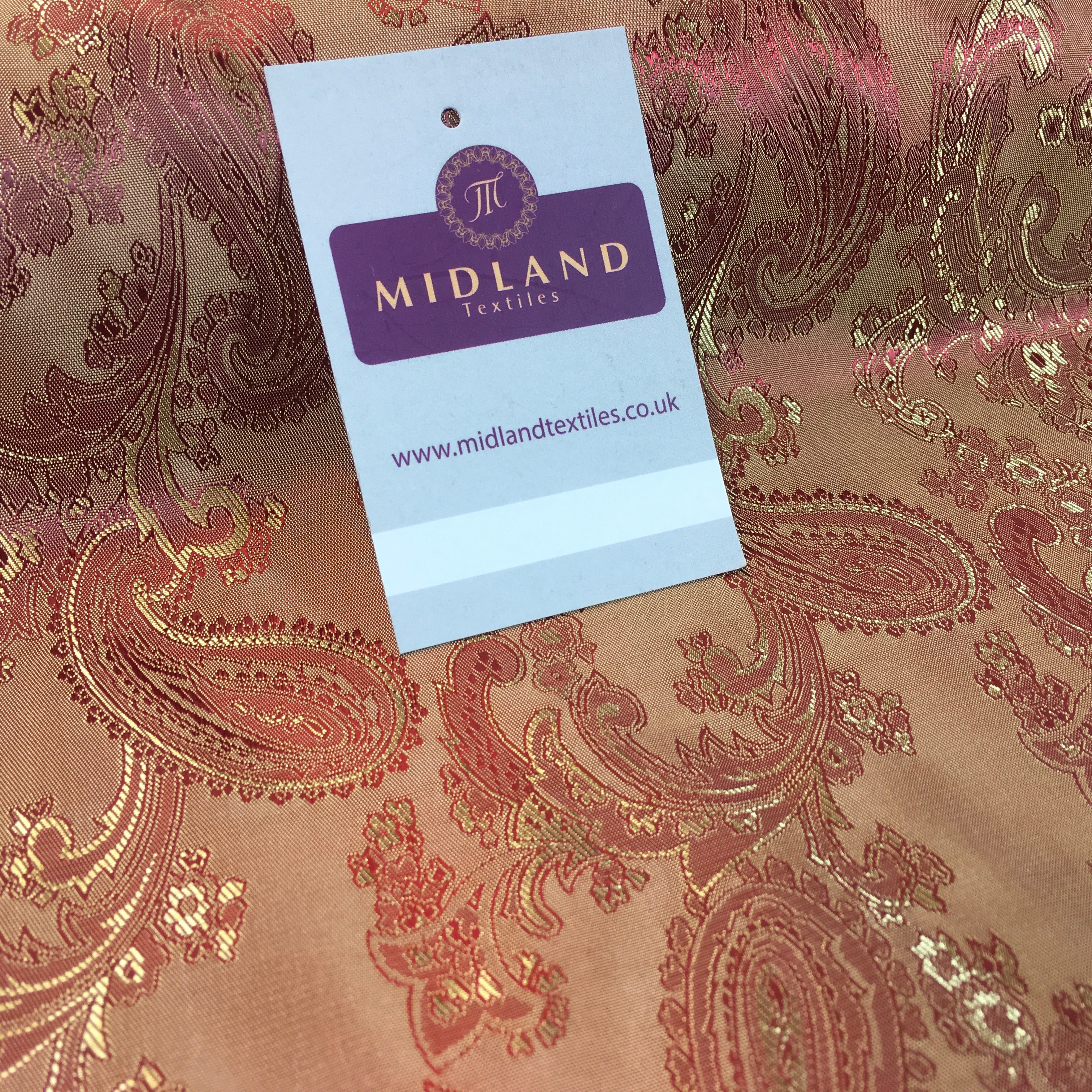 Two Toned Paisley Metallic Jacquard Lining perfect for ties 56' Wide M771 Mtex