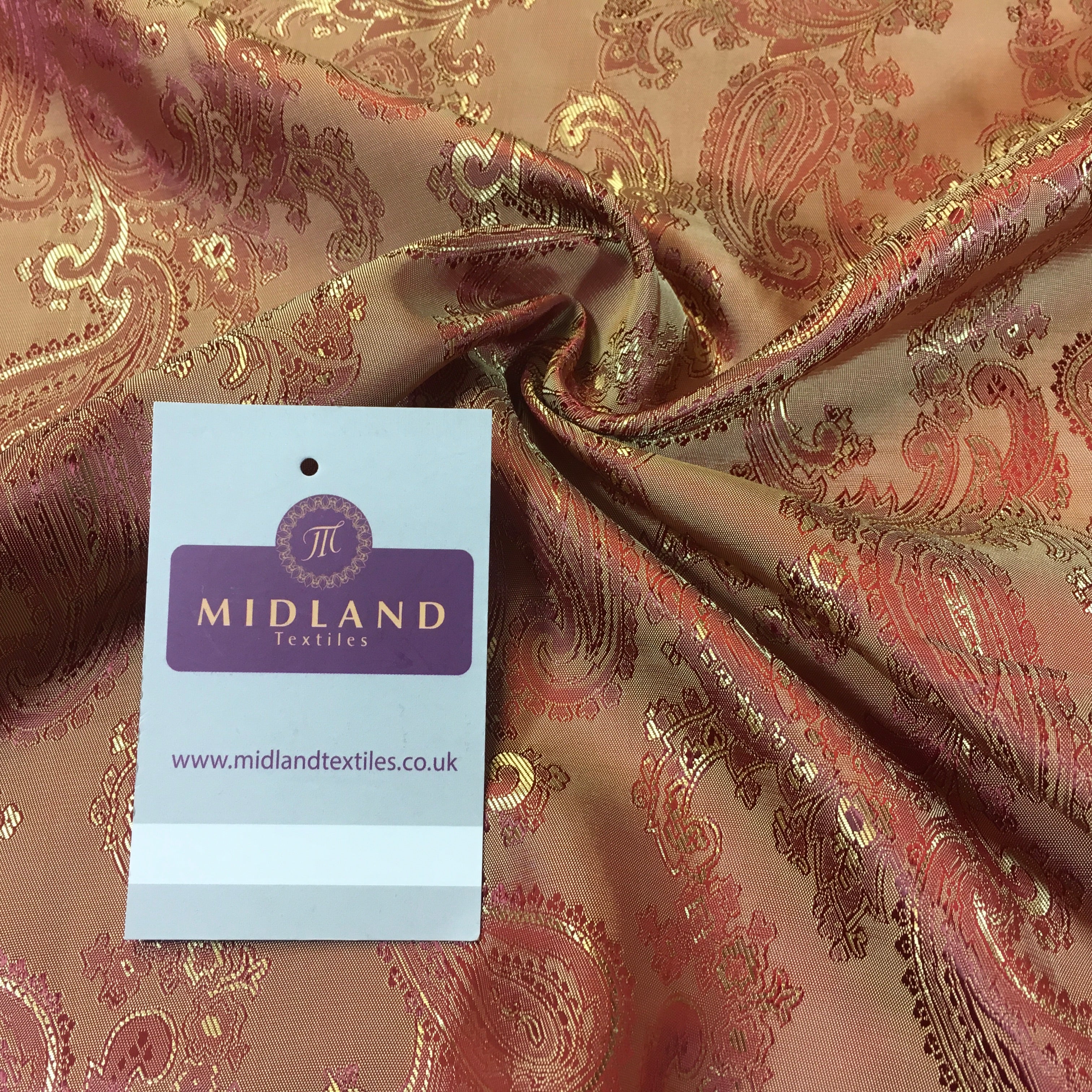 Two Toned Paisley Metallic Jacquard Lining perfect for ties 56' Wide M771 Mtex