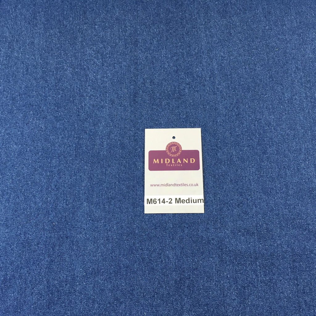 8oz Washed Denim Light-Medium-Dark Blue Fabric 100% Cotton 58