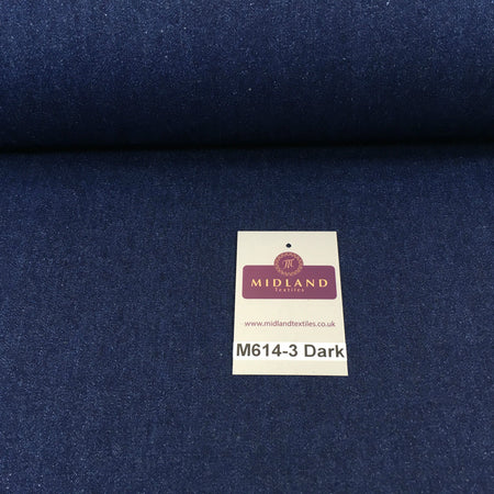 8oz Washed Denim Light-Medium-Dark Blue Fabric 100% Cotton 58" Wide M614 Mtex - Midland Textiles & Fabric