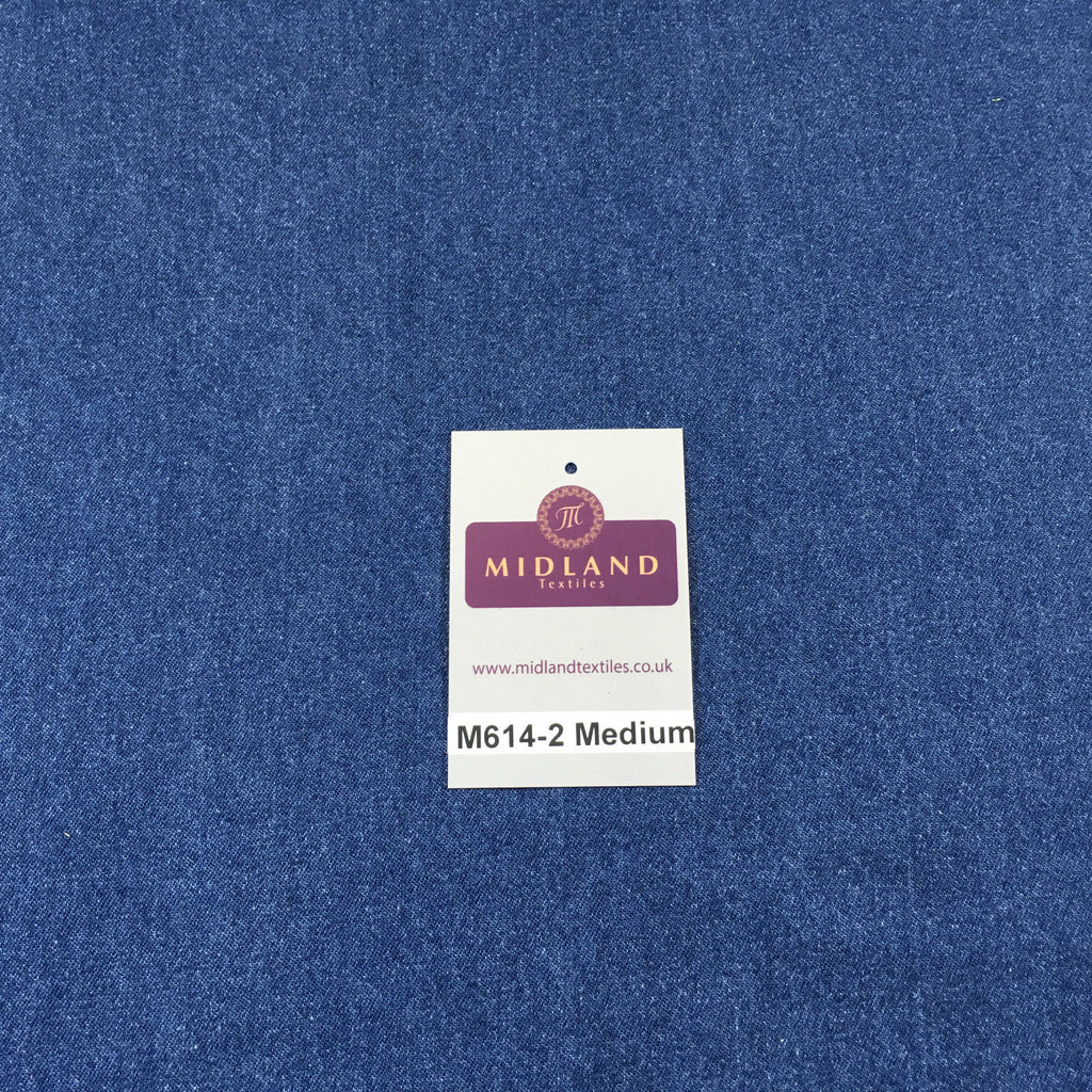 8oz Washed Denim Light-Medium-Dark Blue Fabric 100% Cotton 58