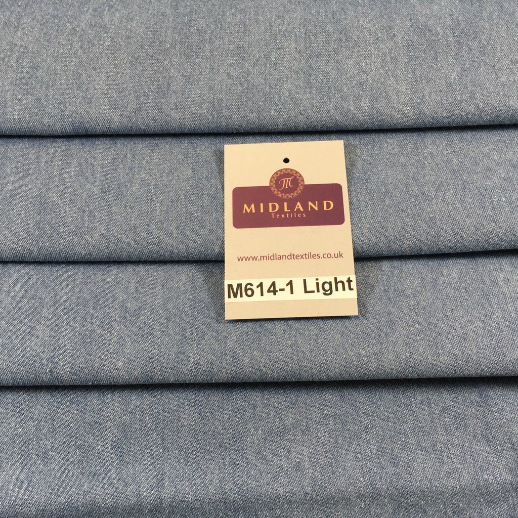 8oz Washed Denim Light-Medium-Dark Blue Fabric 100% Cotton 58