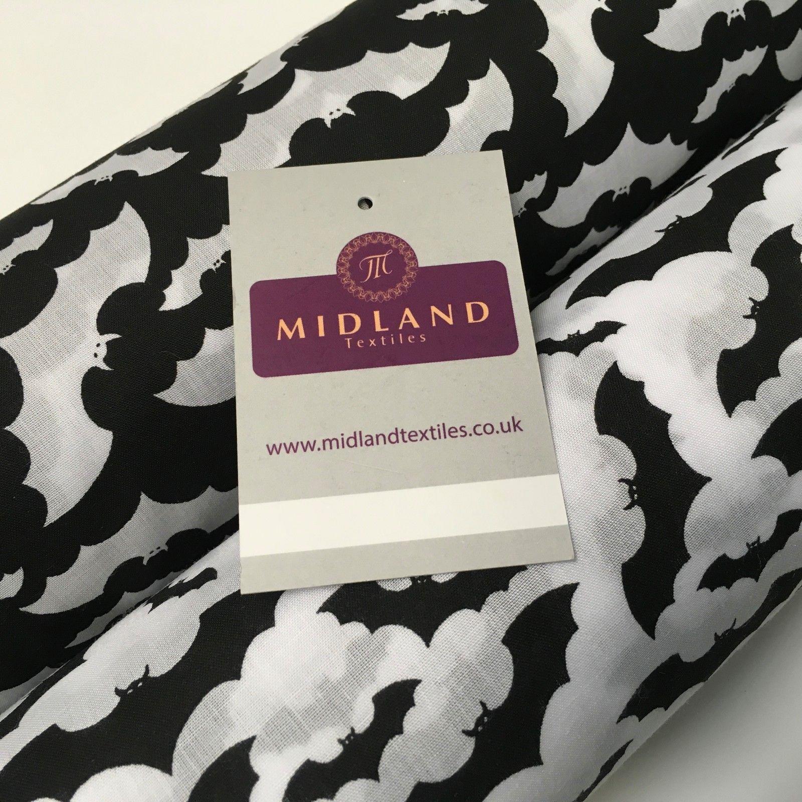 Halloween Gothic Flying Bat Printed poly cotton fabric 45' Wide MD942 Mtex