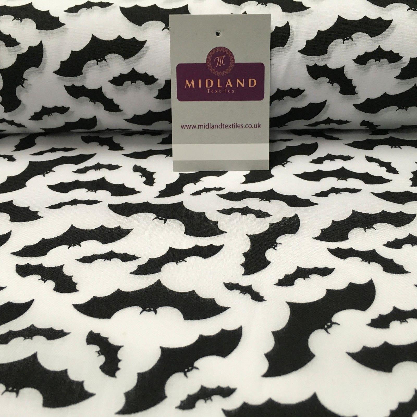 Halloween Gothic Flying Bat Printed poly cotton fabric 45' Wide MD942 Mtex