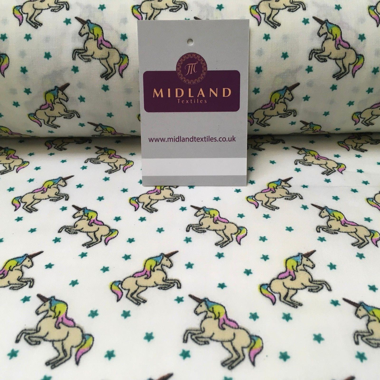 Mythical Unicorn Star Printed Polycotton Fabric 44' Wide MH973 Mtex