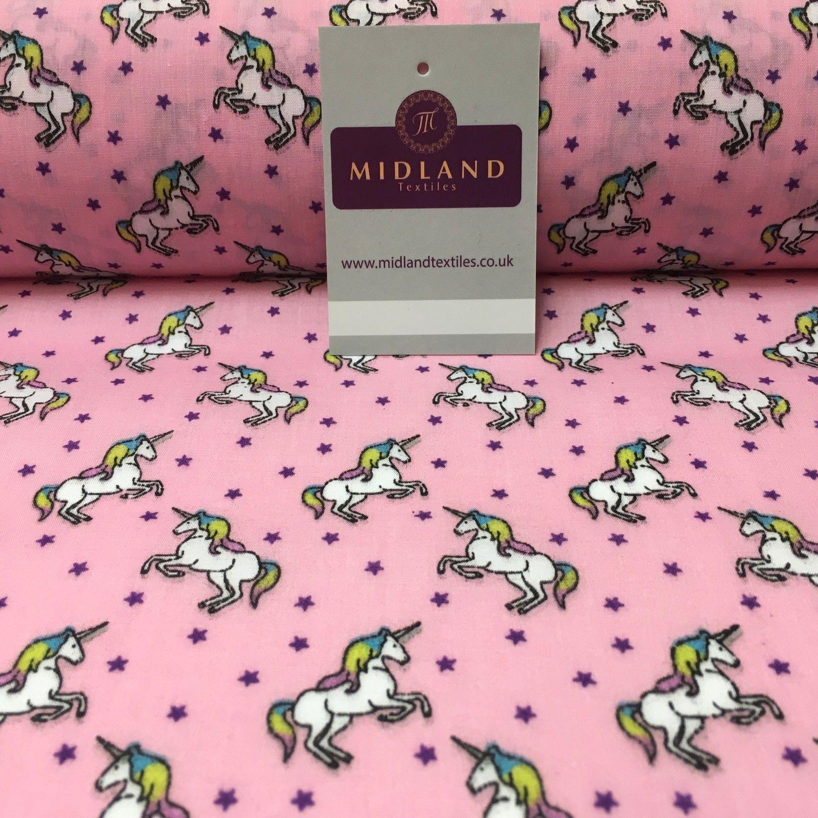 Mythical Unicorn Star Printed Polycotton Fabric 44' Wide MH973 Mtex