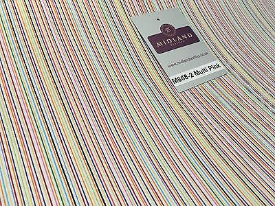 Multi coloured  striped 100% cotton poplin dress Shirting fabric 44