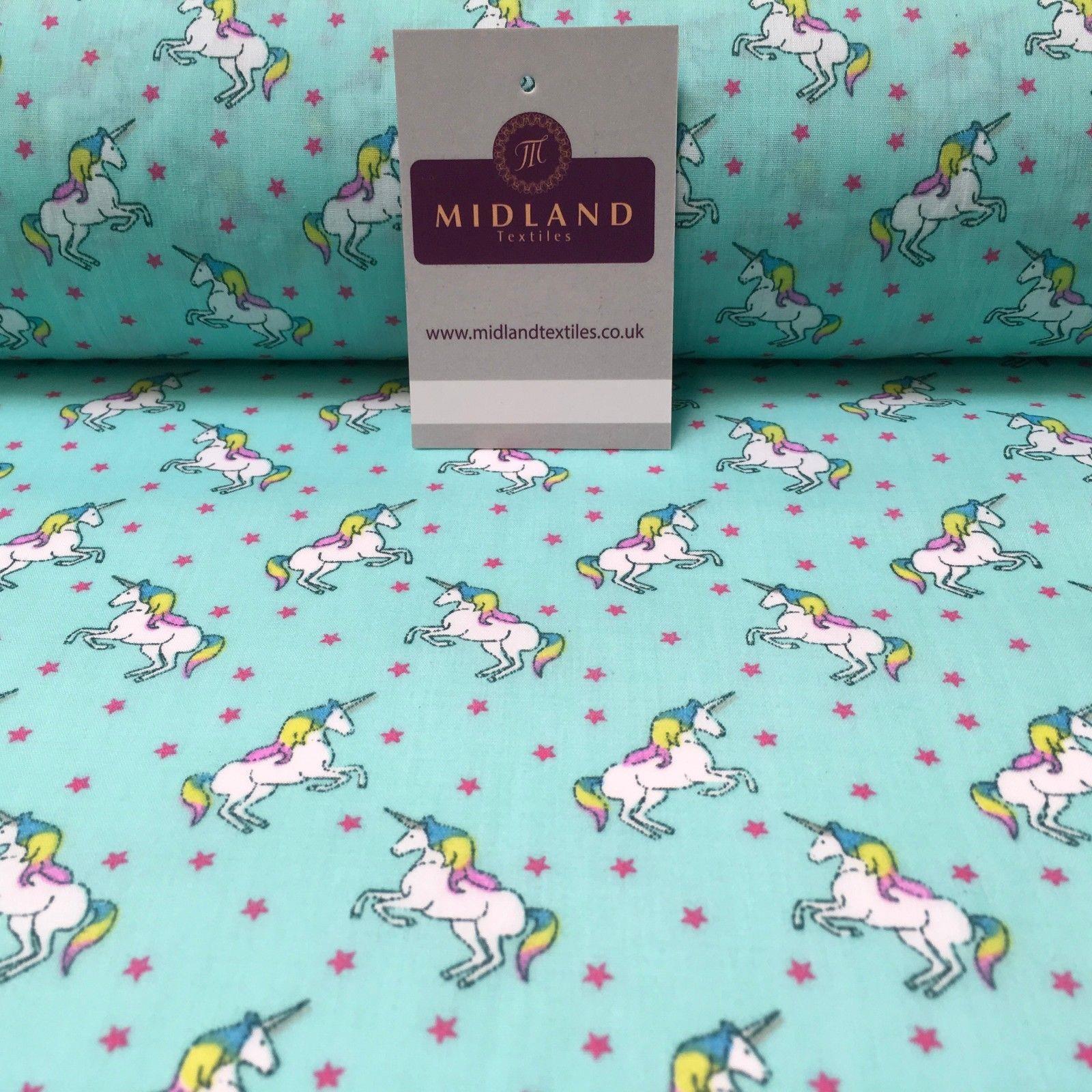 Mythical Unicorn Star Printed Polycotton Fabric 44' Wide MH973 Mtex