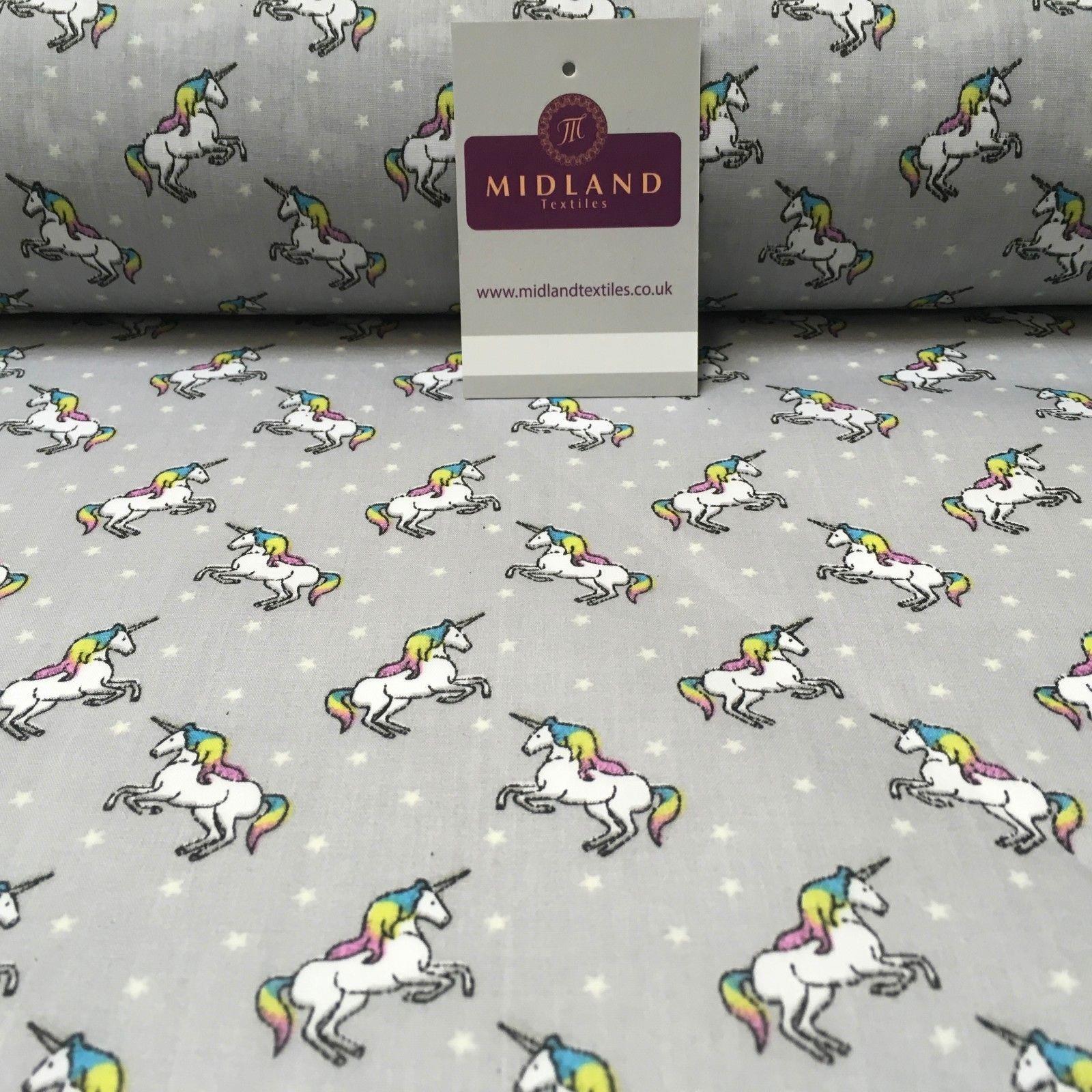 Mythical Unicorn Star Printed Polycotton Fabric 44' Wide MH973 Mtex