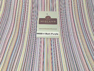 Multi coloured  striped 100% cotton poplin dress Shirting fabric 44