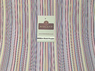 Multi coloured  striped 100% cotton poplin dress Shirting fabric 44