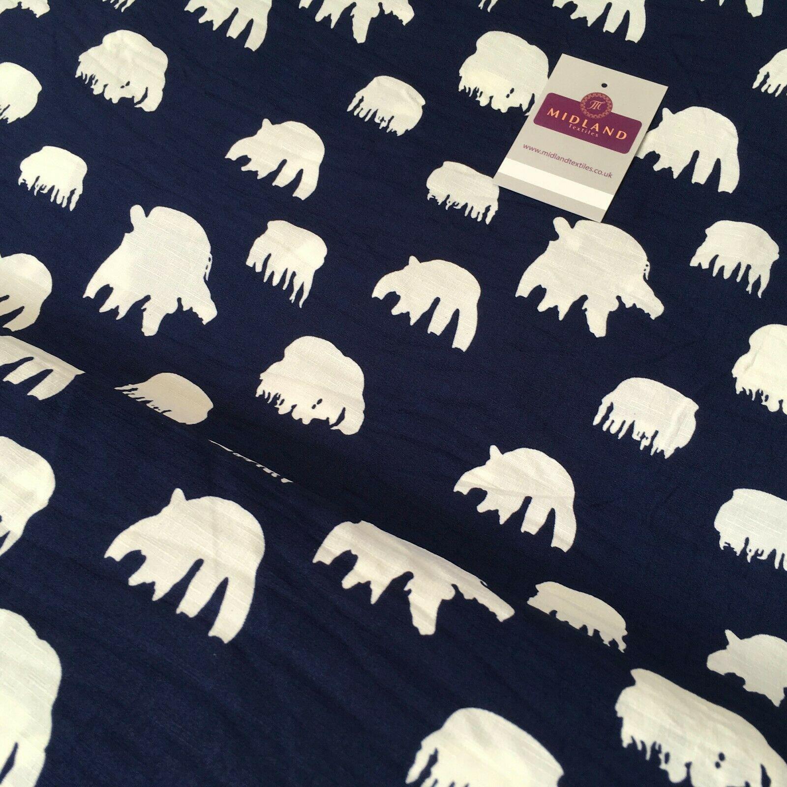 Navy Silhouette Linen Effect Georgette Crepe Dress Fabric 147 cm Wide MK1184-4