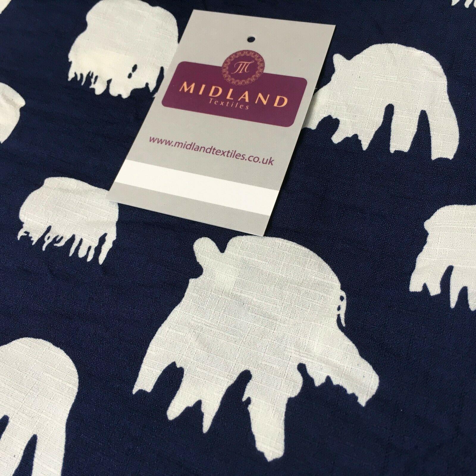 Navy Silhouette Linen Effect Georgette Crepe Dress Fabric 147 cm Wide MK1184-4